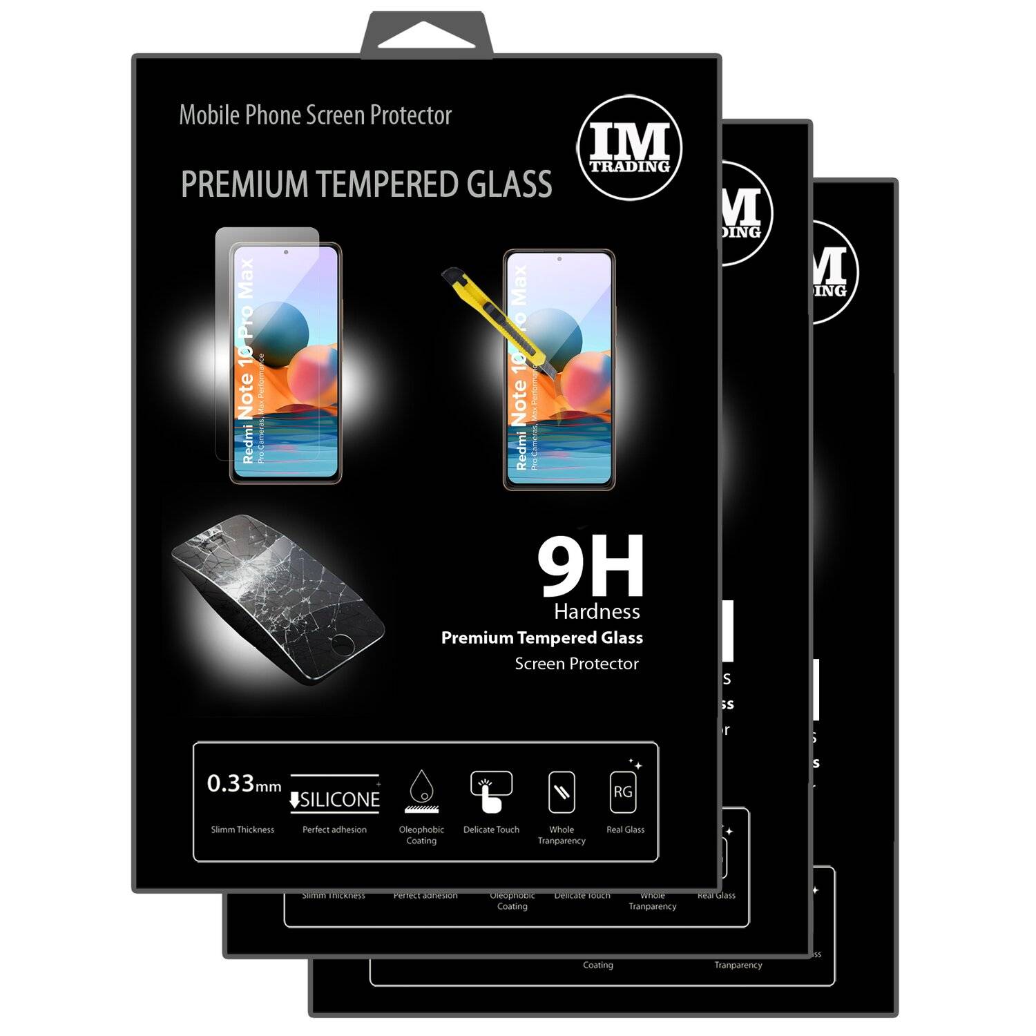 3 Stück Schutzglas 9H für XIAOMI REDMI NOTE 10 PRO MAX Displayschutzfolie Schutzfolie Passgenau Glas