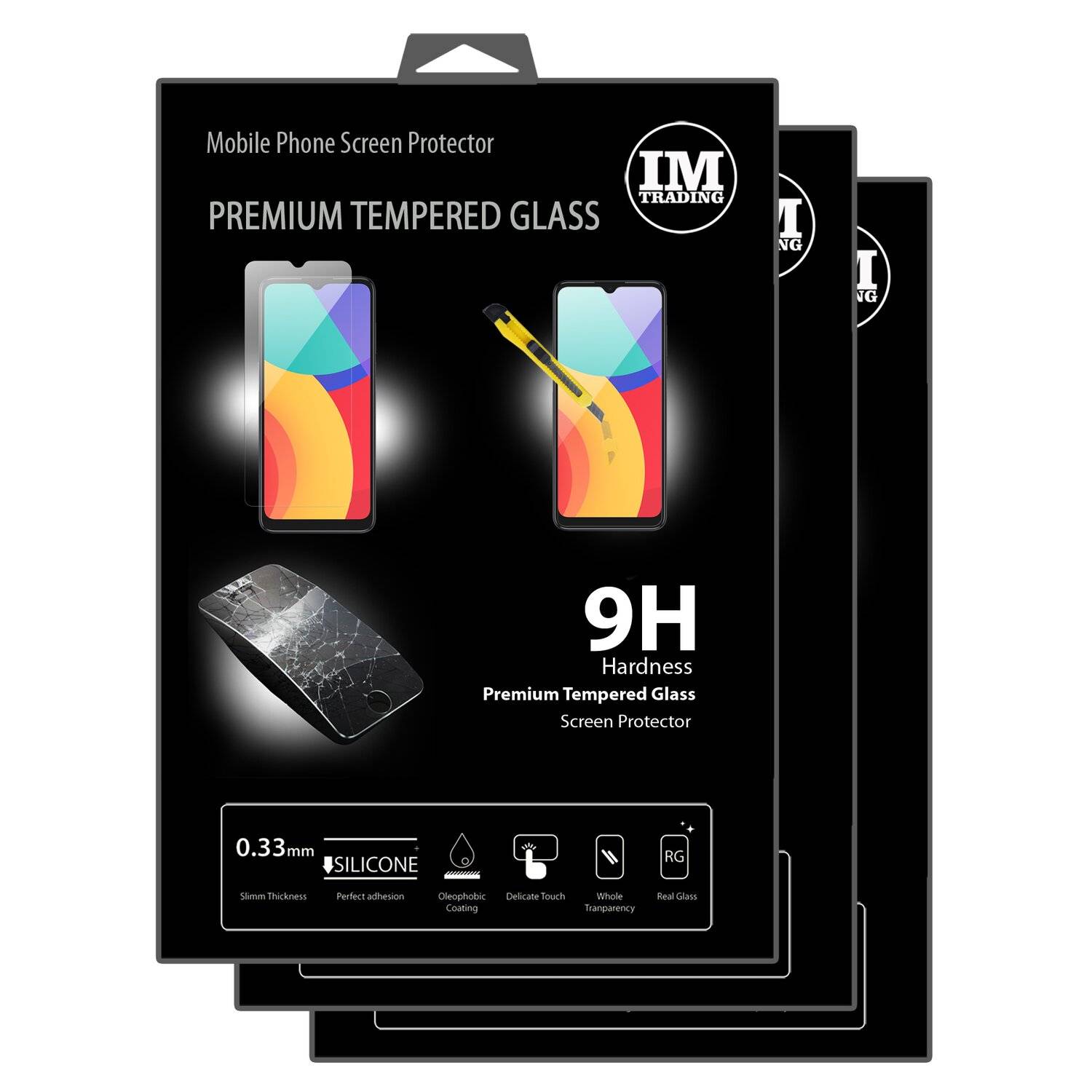3X Schutz Schutz Glas 9H Tempered Glass Display Schutz Folie Display Glas Screen Protector für Alcatel 1S ( 2021 )