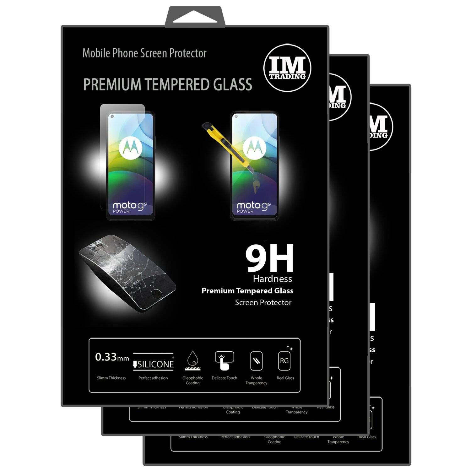 3X Schutz Schutz Glas 9H Tempered Glass Display Schutz Folie Display Glas Screen Protector für Motorola Moto G9 Power