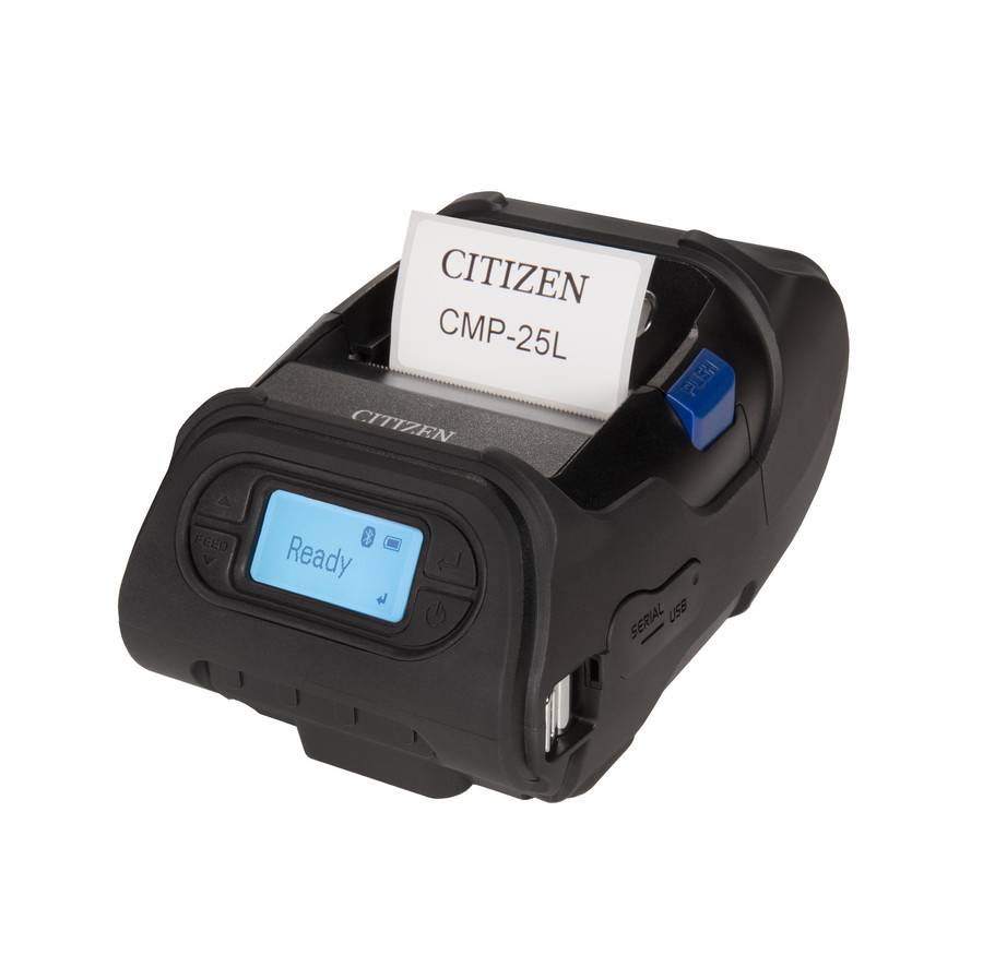 Citizen CMP-25L, Thermische Leitung, 203 x 203 DPI, 127 mm/sek, Verkabelt & Kabellos, Lithium-Ion (Li-Ion), Schwarz