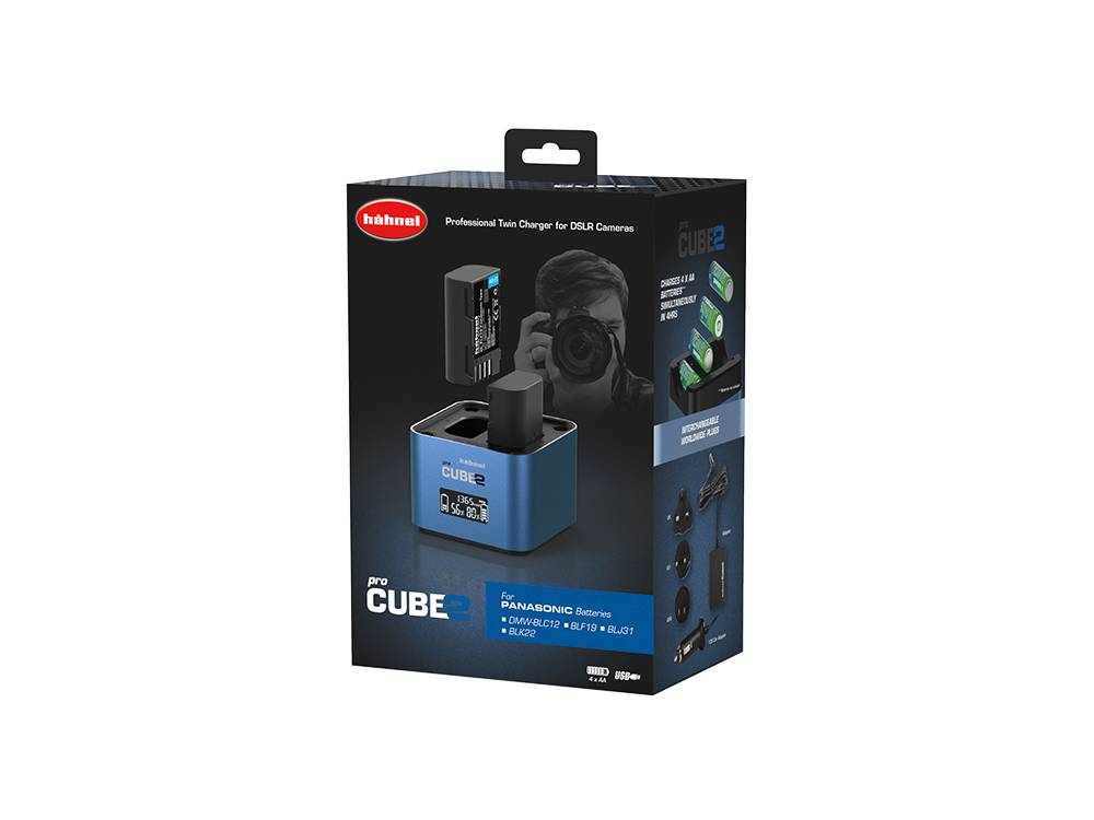 Für eine größere Ansicht klicken Sie auf das Bild Hähnel ProCube 2 Doppel-Ladegerät kompatibel mit Panasonic DMW-BLC12 / DMW-BLF19 / DMW-BLG10 /