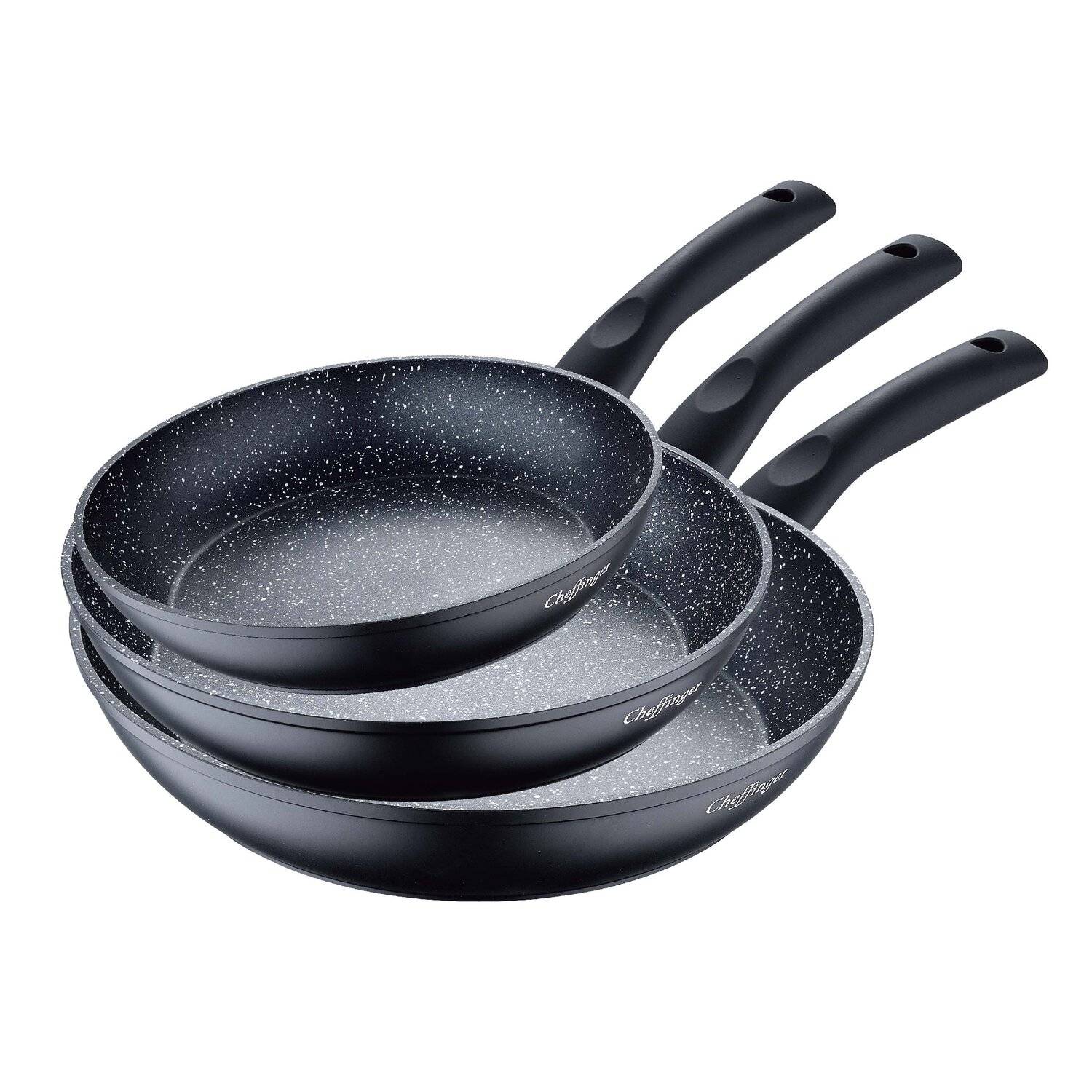 3er Pfannenset Induktion Set Antikratz Bratpfannen Pfanne Antihaft Induktions-Bratpfanne ø 20 cm, ø 24 cm, ø 28 cm