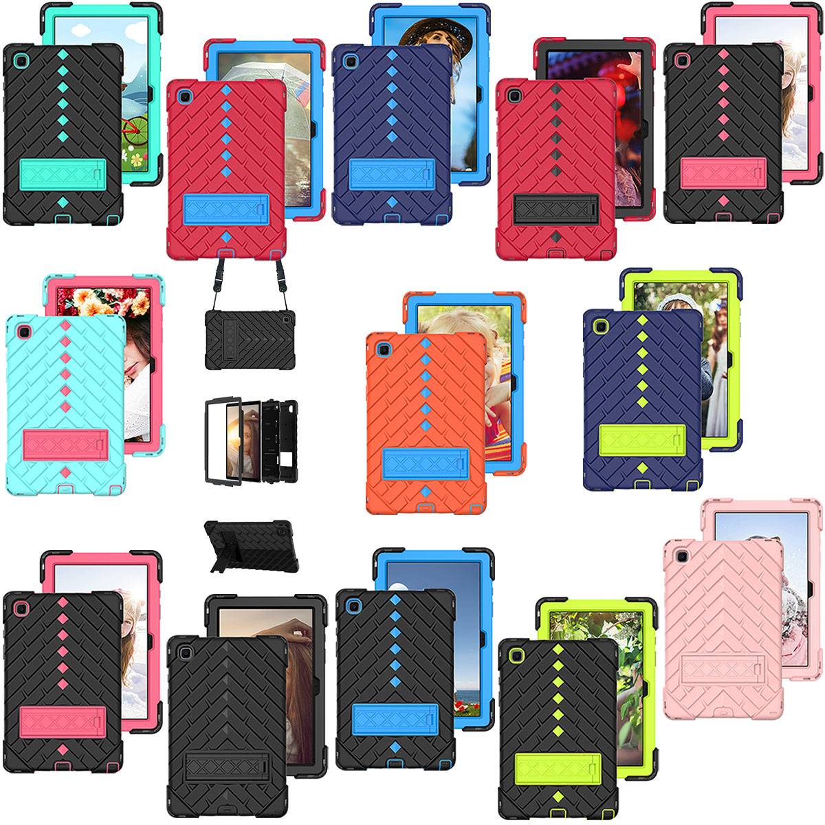 Für Tablet aufstellbare Shockproof Hybrid Tasche mit Band Etuis Cover Case Schutz Robust Neu