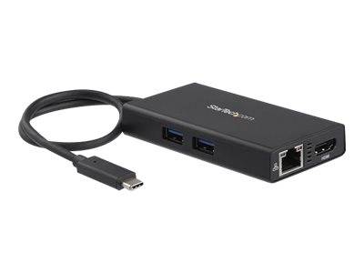 StarTech.com USB-C Multiport Adapter - USB-C Tragbare Docking station mit 4k HDMI - 60W Power Delivery Pass-Through, GbE, 2x USB-A 3.0 Hub