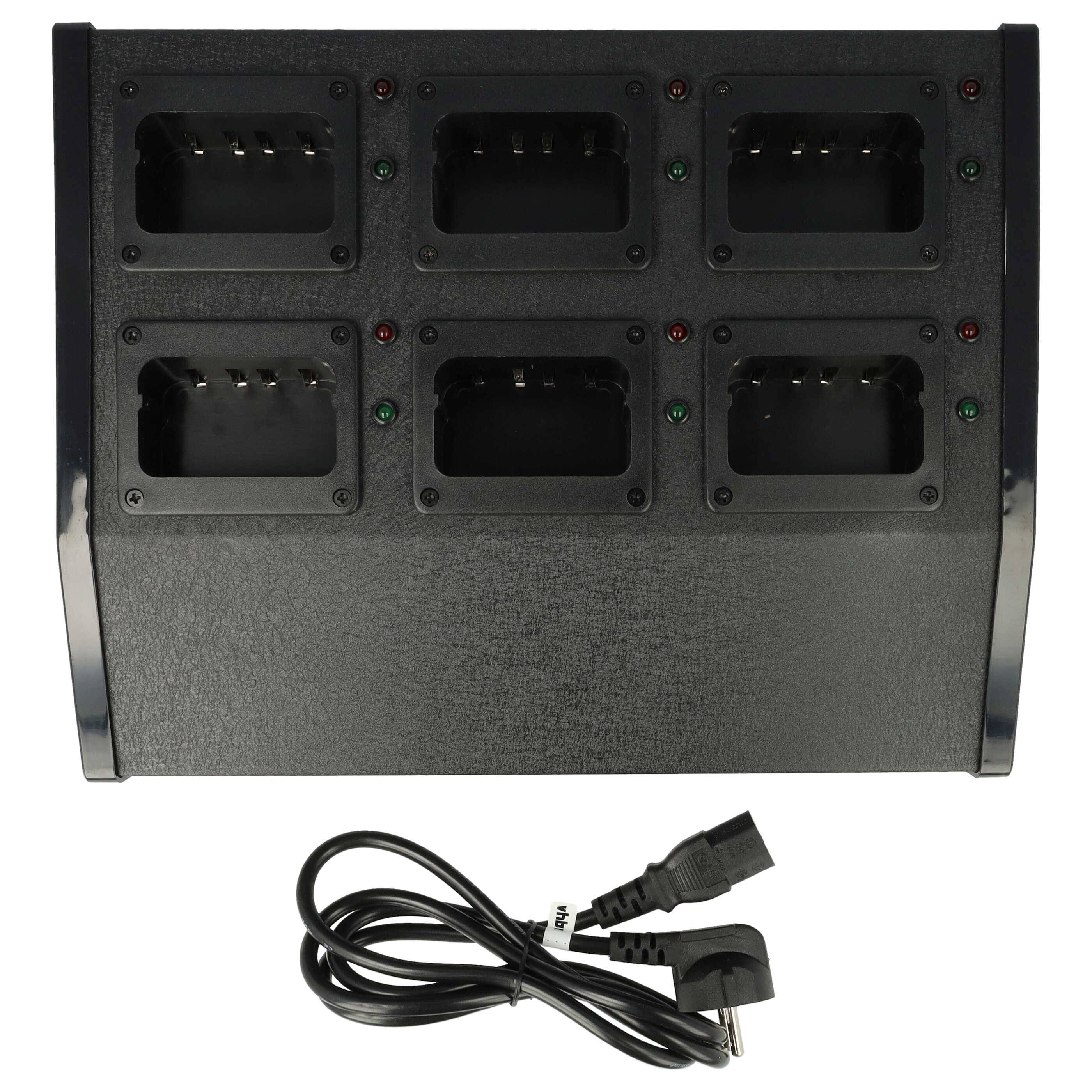 vhbw 6-fach Ladegerät kompatibel mit Bidatong BD-15-L Funkgerät-Akkus - Ladestation, 8,4 V