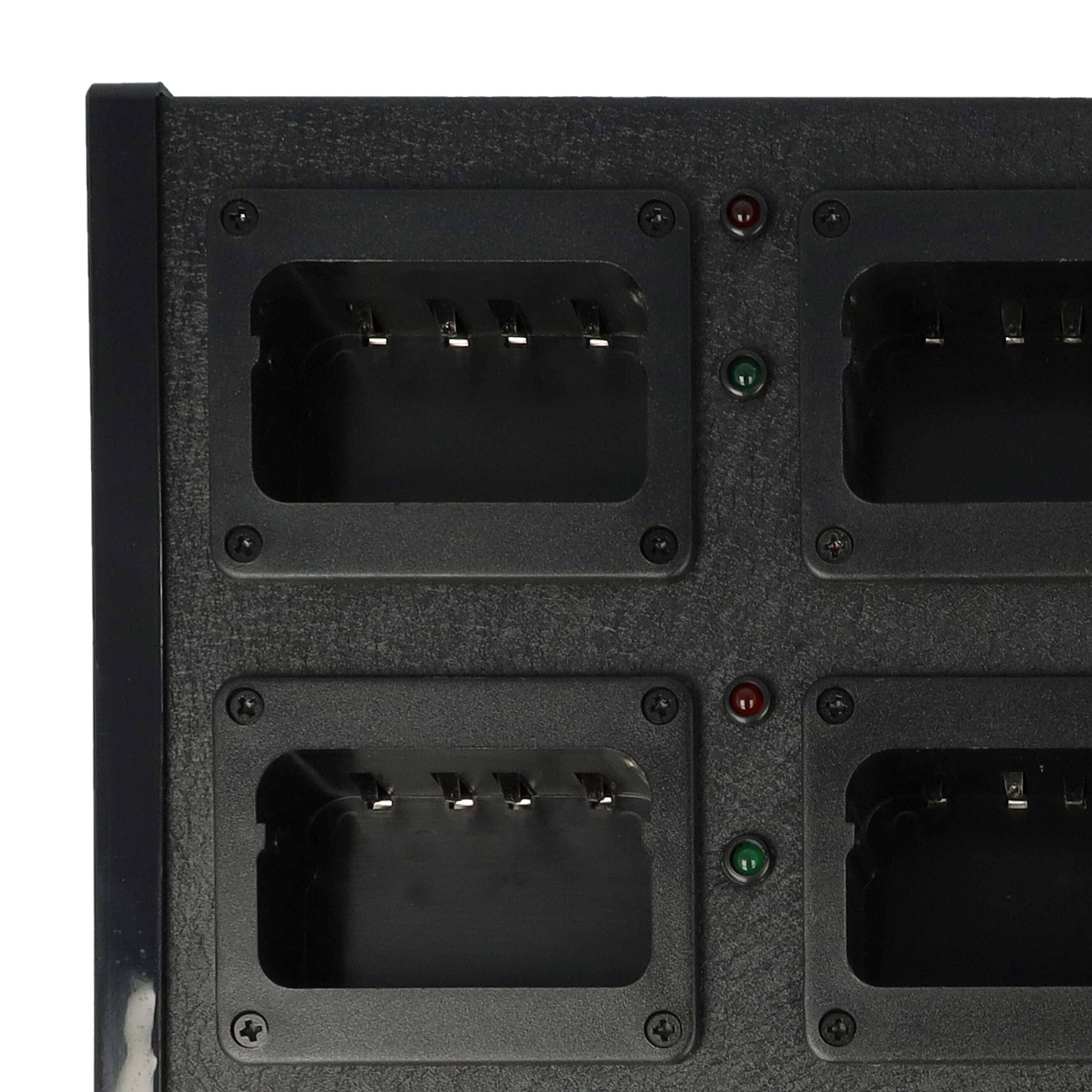 vhbw 6-fach Ladegerät kompatibel mit Kenwood KNB-14, KNB-16, KNB-15A, KNB-15, KNB-14N, KNB-14A Funkgerät-Akkus - Ladestation, 8,4 V