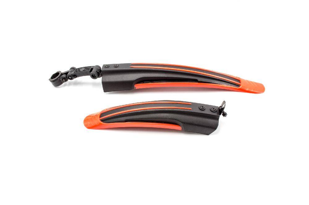 vhbw Fahrrad Schutzblech Set für Vorderrad, Hinterrad zur Montage an alle Mountainbikes mit 24" / 26" Reifen - schwarz / rot