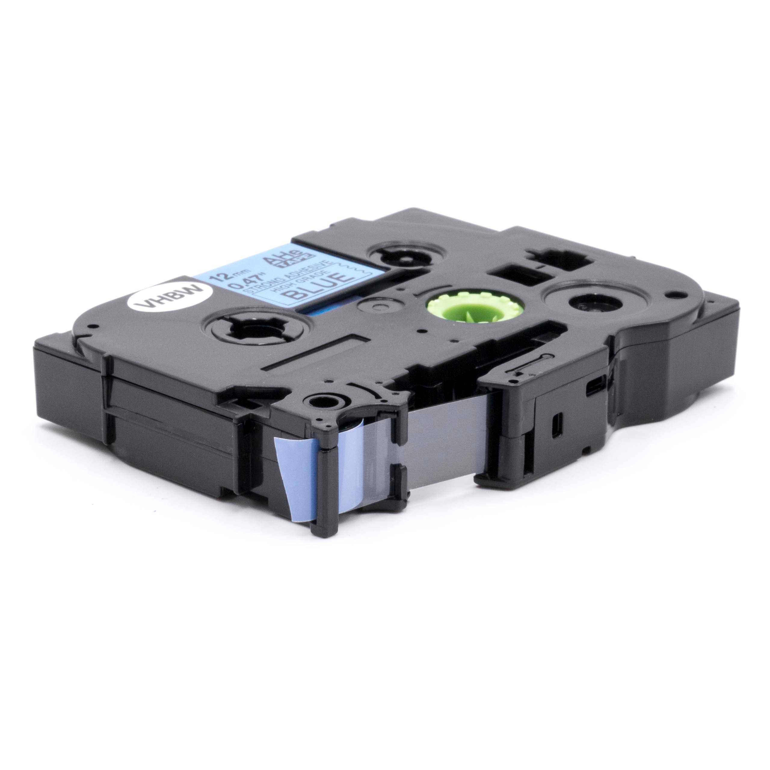 vhbw Schriftband Kassette 12mm schwarz auf blau extra stark kompatibel mit Etiketten-Drucker Ersatz für Brother AHe-S531, HGE-S531, HGES531