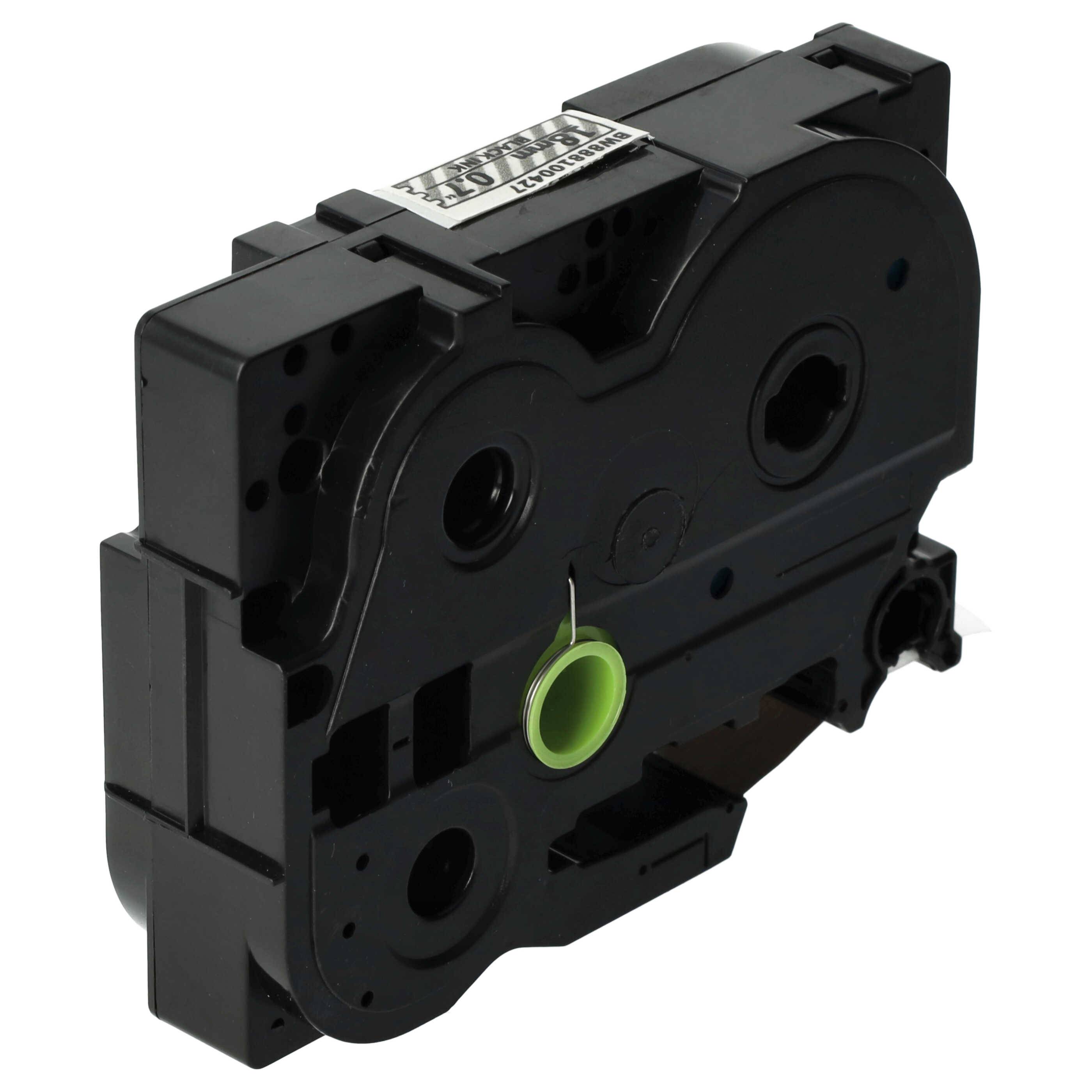 vhbw 1x Schriftband-Kassette kompatibel mit Brother PT ST5, RL700S Etiketten-Drucker 8m x 18mm Schwarz auf Transparent, Extra Stark, Laminiert