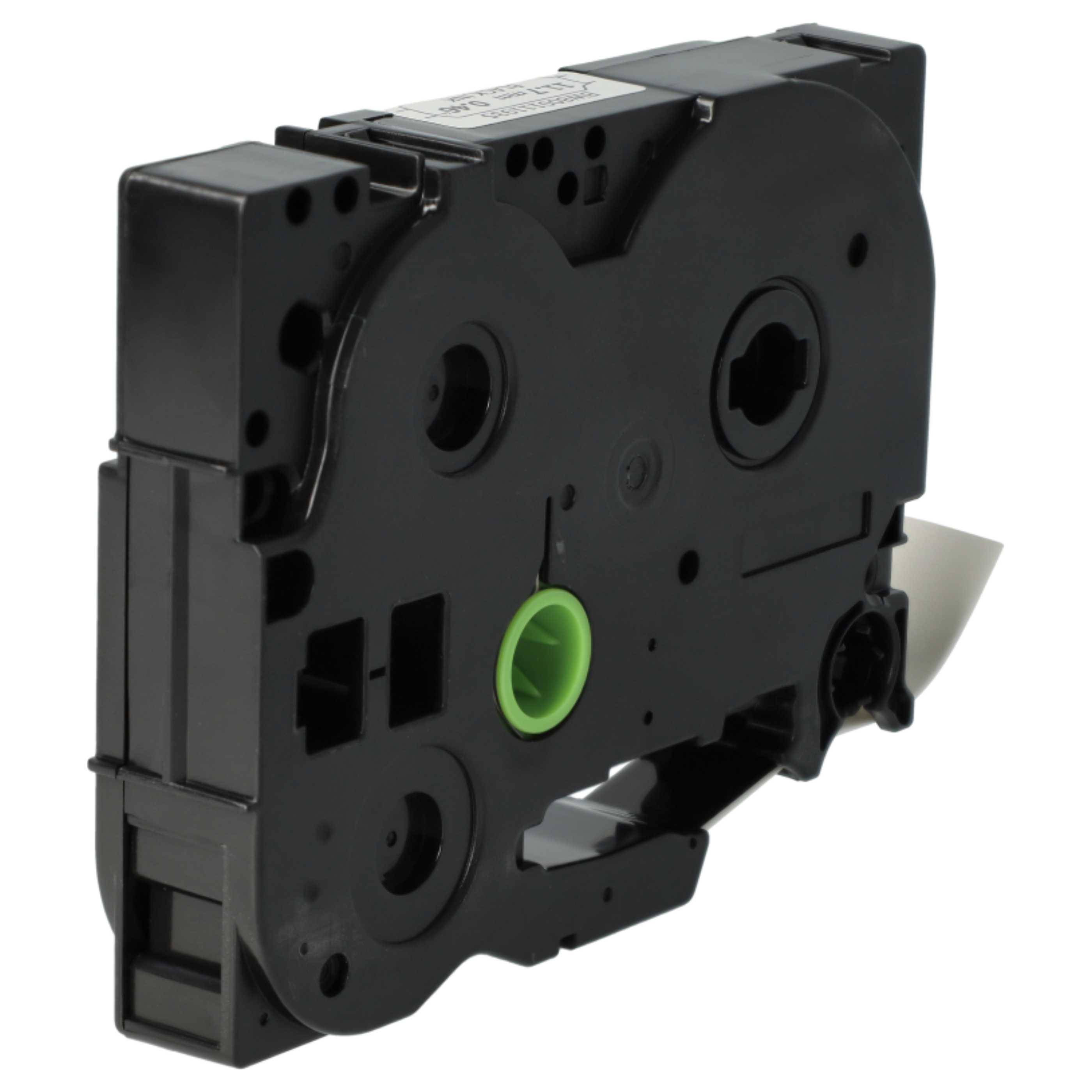 vhbw Schriftband-Kassette kompatibel mit Brother PT E300VP, E300 Etiketten-Drucker 1,5m x 11,7mm Schwarz auf Weiß, Schrumpfschlauch-Kassette