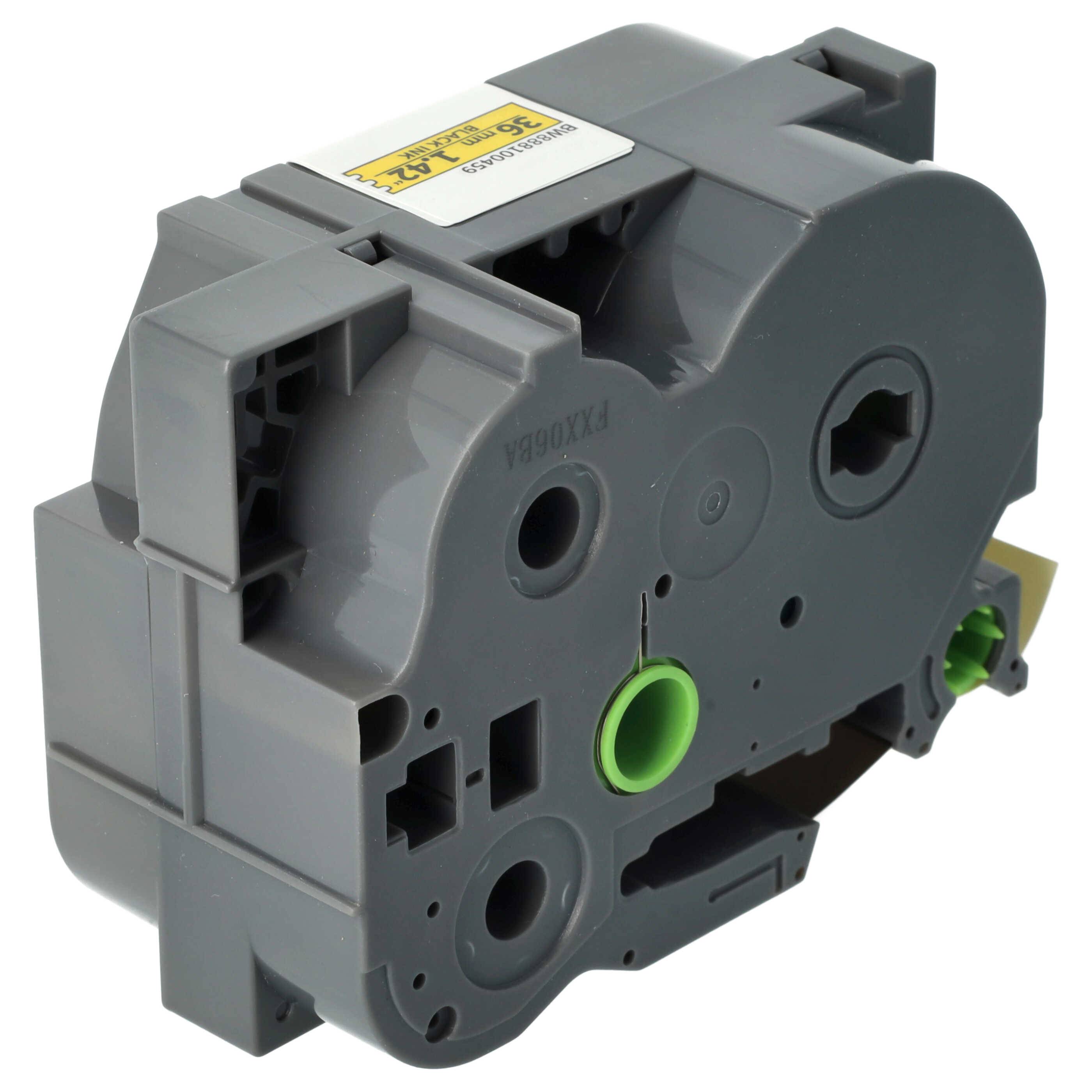 vhbw 1x Schriftband-Kassette kompatibel mit Brother PT 9200, 9200PC, 9200DX Etiketten-Drucker 8m x 36mm Schwarz auf Gelb, Extra Stark, Laminiert