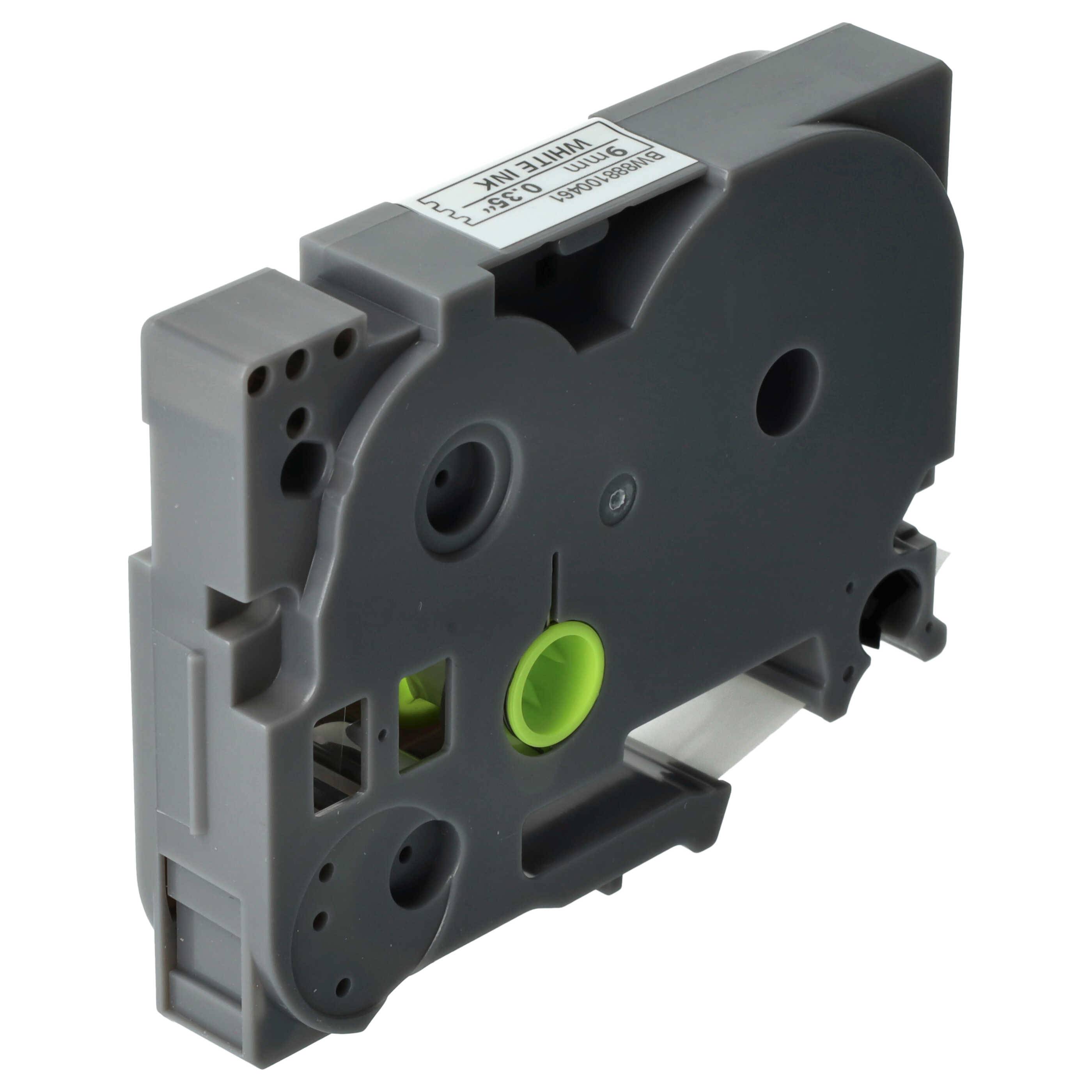 vhbw 1x Schriftband-Kassette kompatibel mit Brother PT 350P, 50 Years, 3600 Etiketten-Drucker 8m x 9mm Weiß auf Transparent, Extra Stark, Laminiert