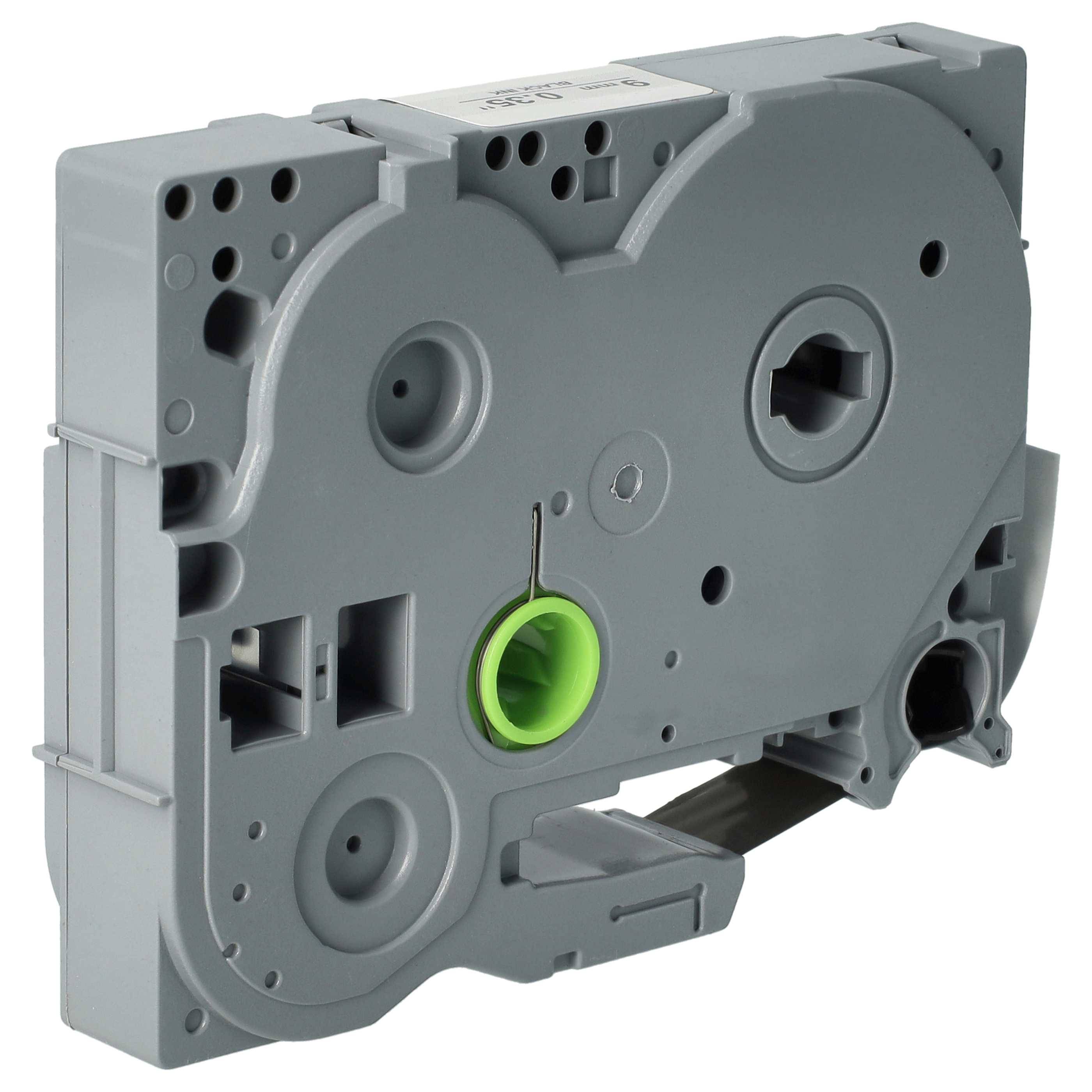 vhbw Schriftband-Kassette kompatibel mit Brother PT E800W, GL1000, GL100 Etiketten-Drucker 8m x 9mm Schwarz auf Matt-Silber, Extra Stark, Laminiert