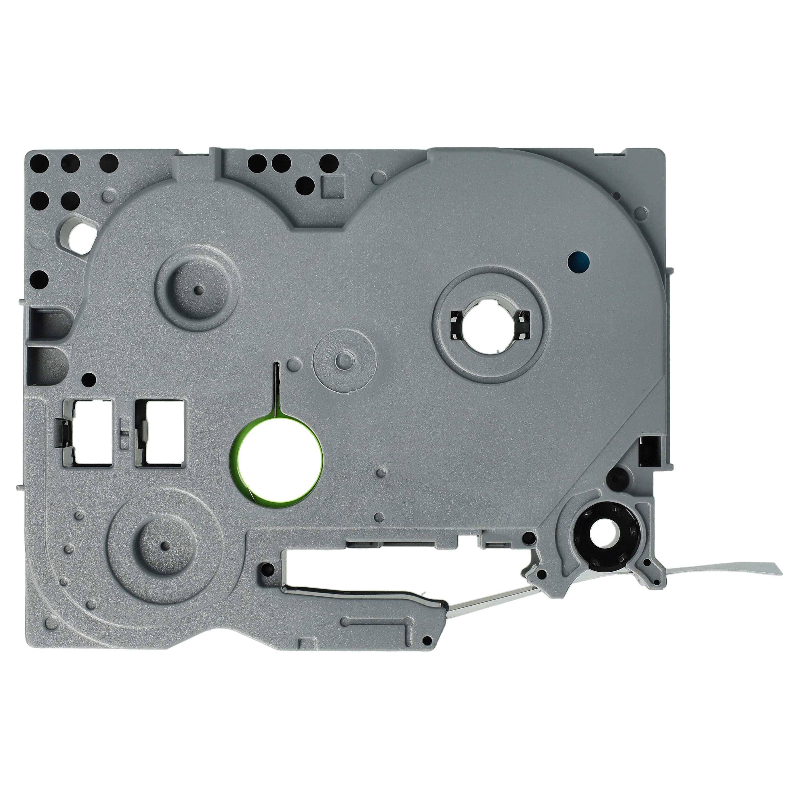 vhbw Schriftband-Kassette kompatibel mit Brother PT 900, 900BTS, 900F Etiketten-Drucker 8m x 12mm Schwarz auf Matt-Silber, Extra Stark, Laminiert