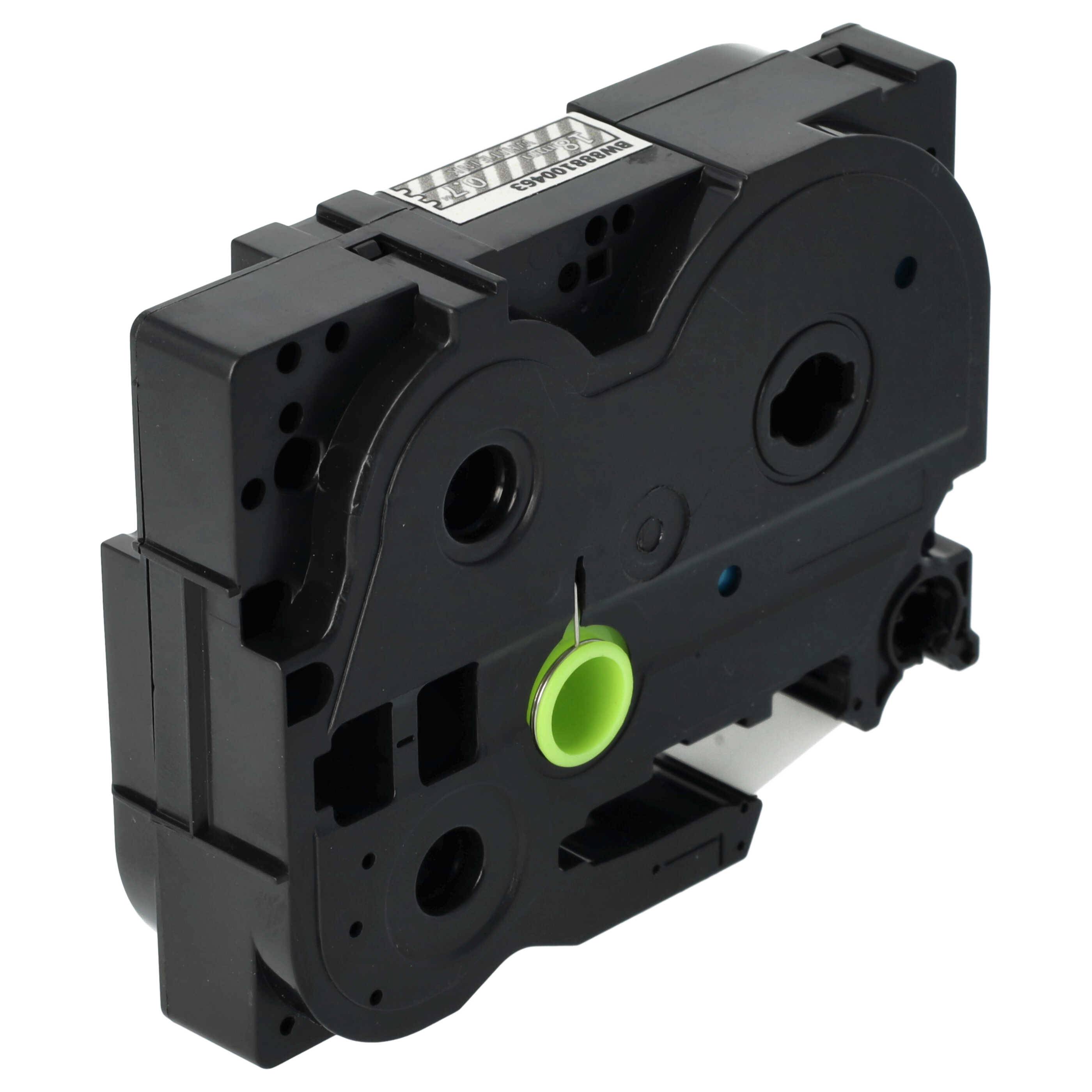 vhbw Schriftband-Kassette kompatibel mit Brother PT D400, D400AD, D400VP Etiketten-Drucker 8m x 18mm Weiß auf Transparent, Extra Stark, Laminiert