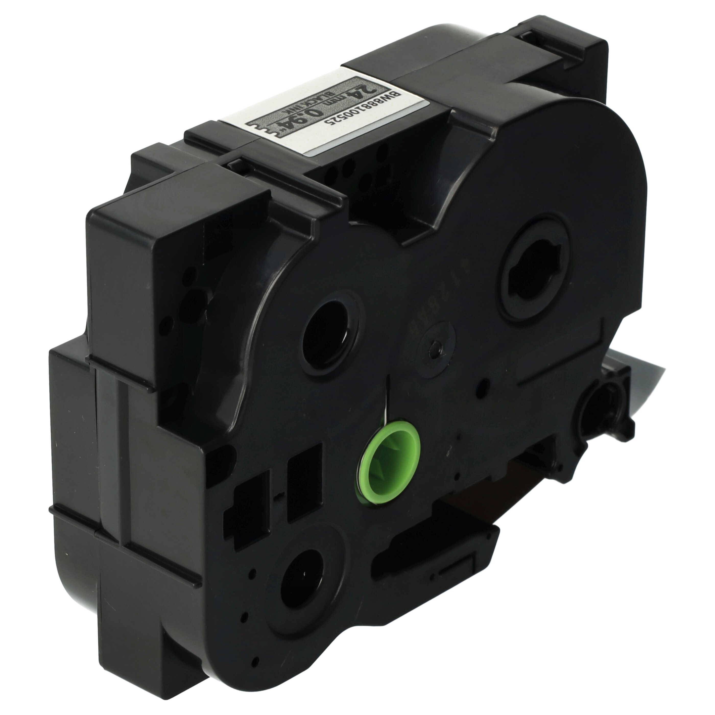 vhbw Schriftband-Kassette kompatibel mit Brother PT RL700S Etiketten-Drucker 8m x 24mm Schwarz auf Silber, Extra Stark