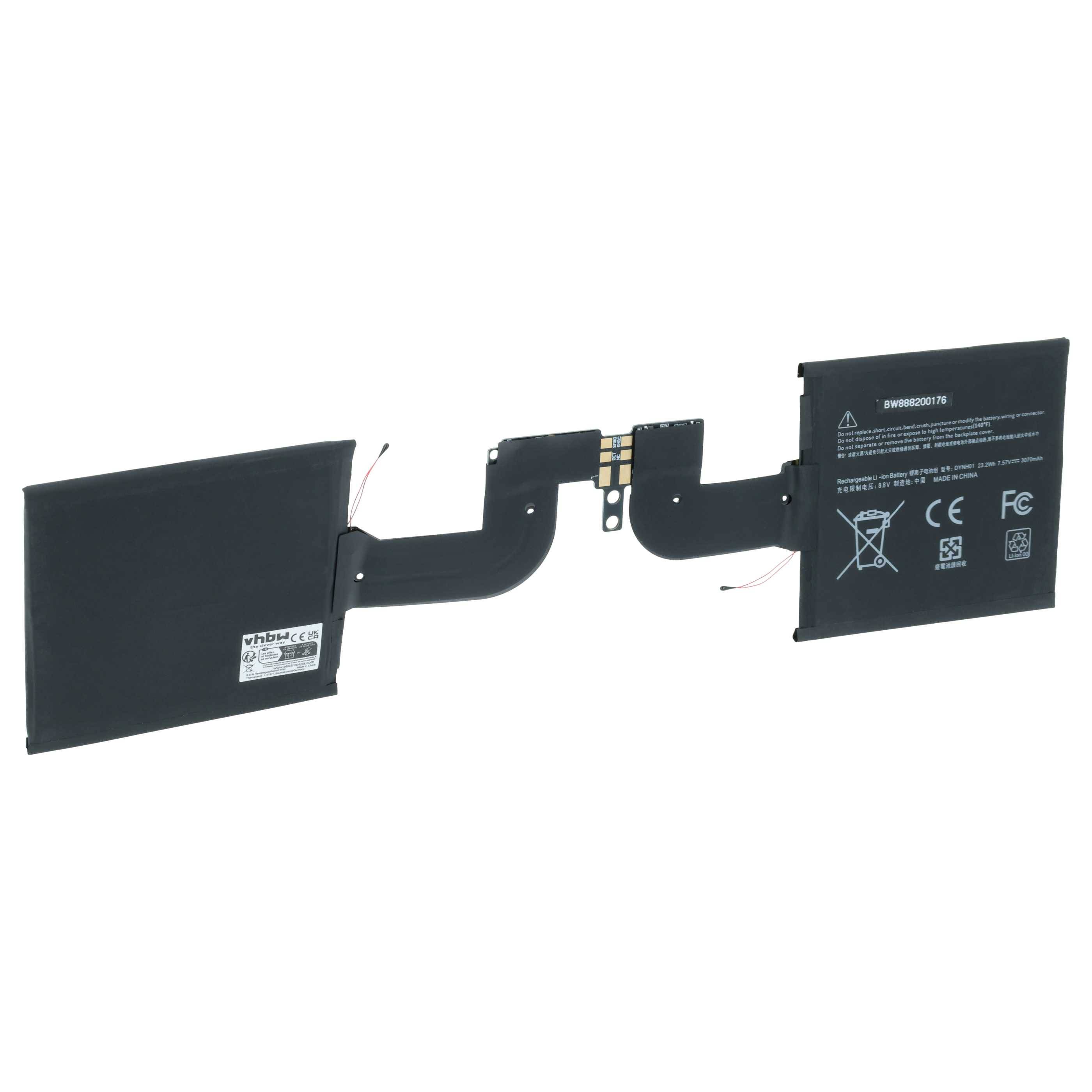 vhbw Akku kompatibel mit Microsoft Surface Book 2 1793, Surface Book 2 1793 15 Notebook (3000mAh, 7.57V, Li-Polymer)