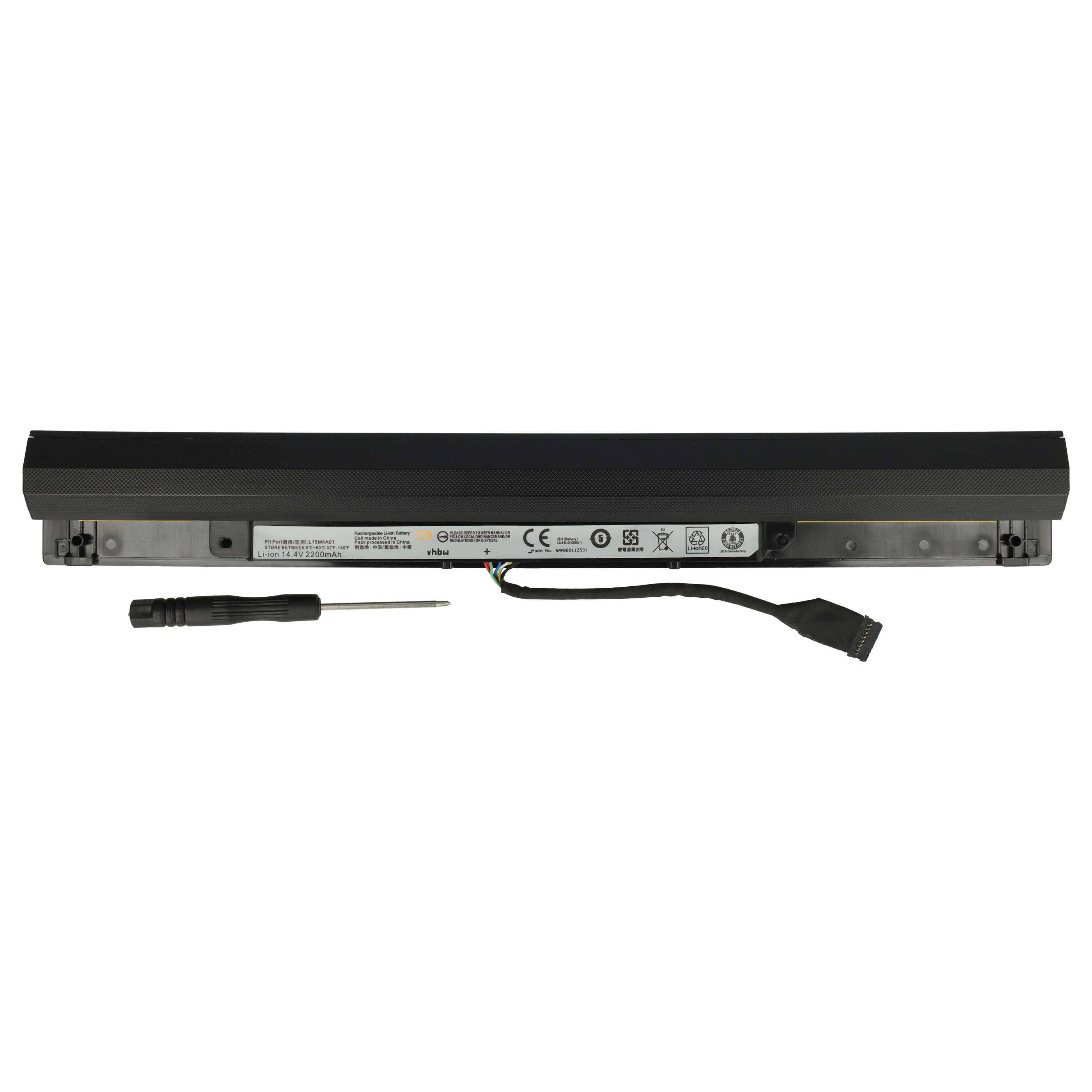 vhbw Akku kompatibel mit Lenovo IdeaPad 300-17ISK(80QH007TGE), 300-17ISK(80QH007MGE), 80QH00BCUS Notebook (2200 mAh, 14,4 V, Li-Ion)