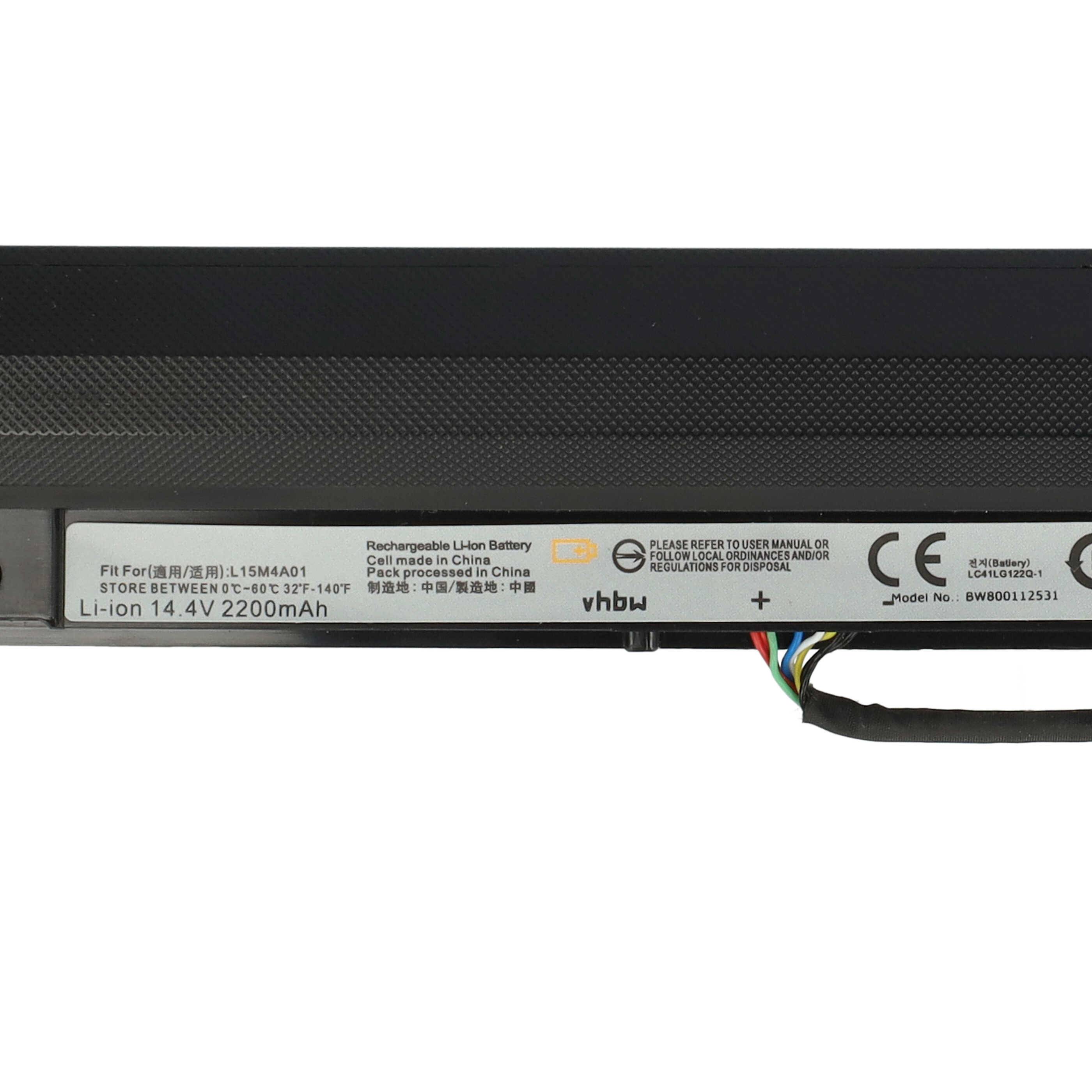 vhbw Akku kompatibel mit Lenovo IdeaPad 100-15IBD(80MJ00CJGE), 100-15IBD(80MJ00CKGE) Notebook (2200mAh, 14,4V, Li-Ion)