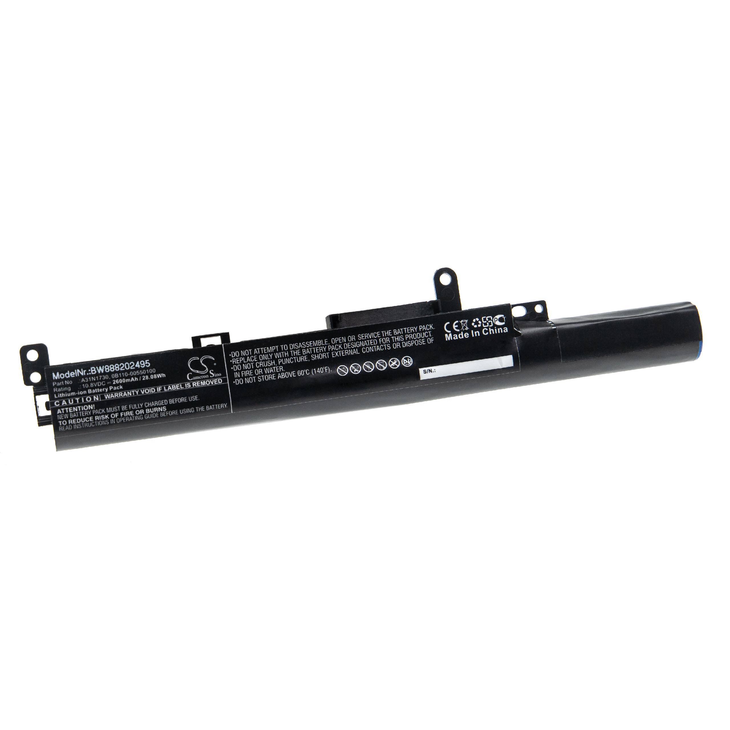 vhbw Akku kompatibel mit Asus VivoBook 15 K560UD, 15 X560UD Notebook (2600 mAh, 10,8 V, Li-Ion)