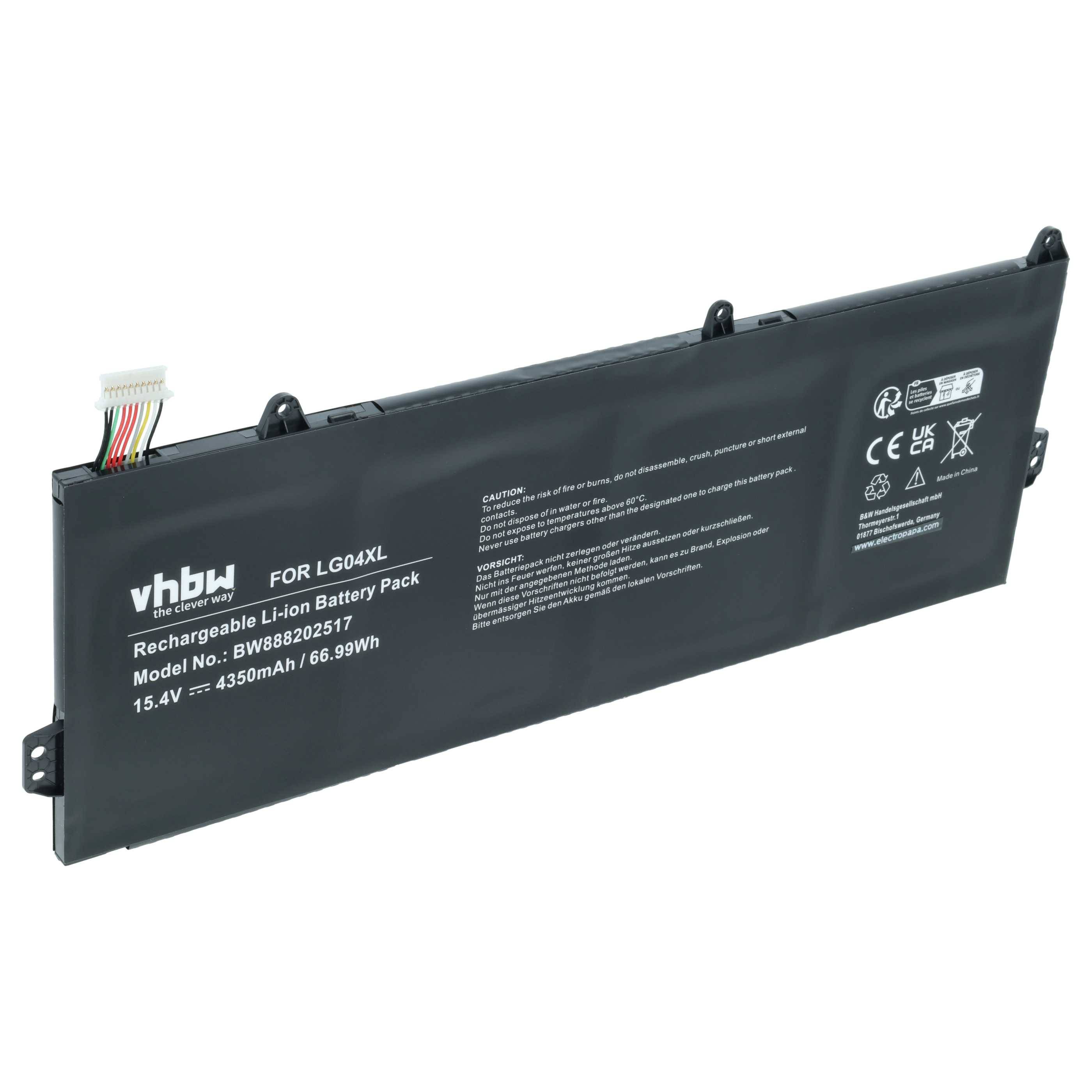 vhbw Akku kompatibel mit HP Pavilion 15-cs2501na, 15-cs2501sa, 15-cs2090TX, 15-cs3000na Notebook (4350 mAh, 15,4 V, Li-Polymer)