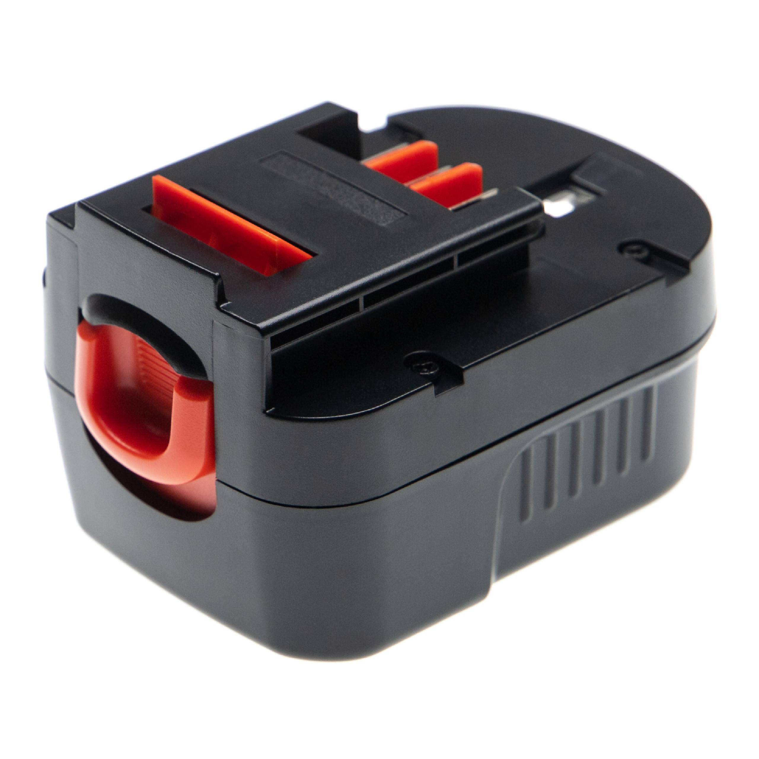 vhbw Akku kompatibel mit Black & Decker HP126FBH, HP126FSC, HP126FSH, HP126K, HP128F3B Elektrowerkzeug (3000mAh NiMH 12 V)