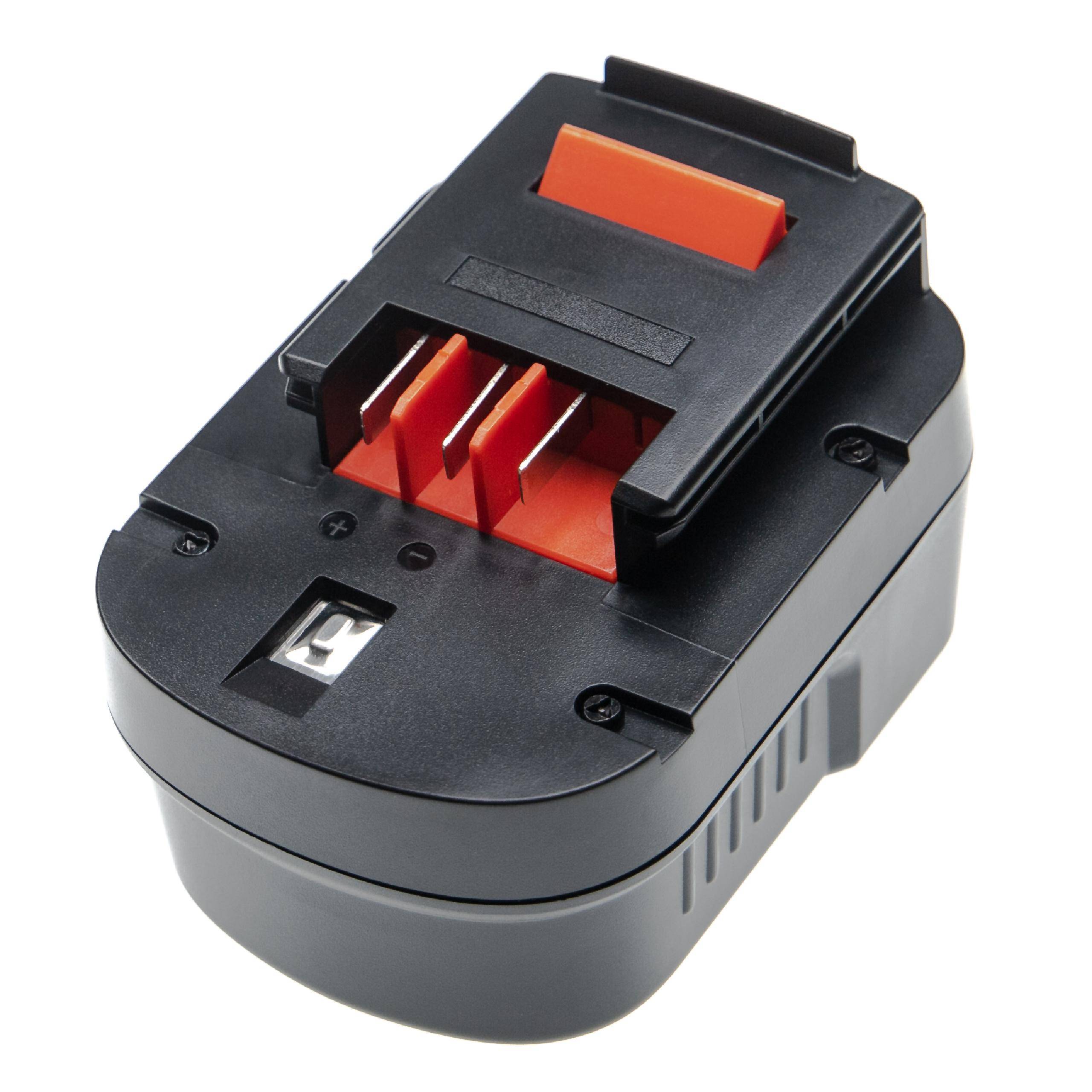 vhbw Akku kompatibel mit Black & Decker HP126FBH, HP126FSC, HP126FSH, HP126K, HP128F3B Elektrowerkzeug (3000mAh NiMH 12 V)