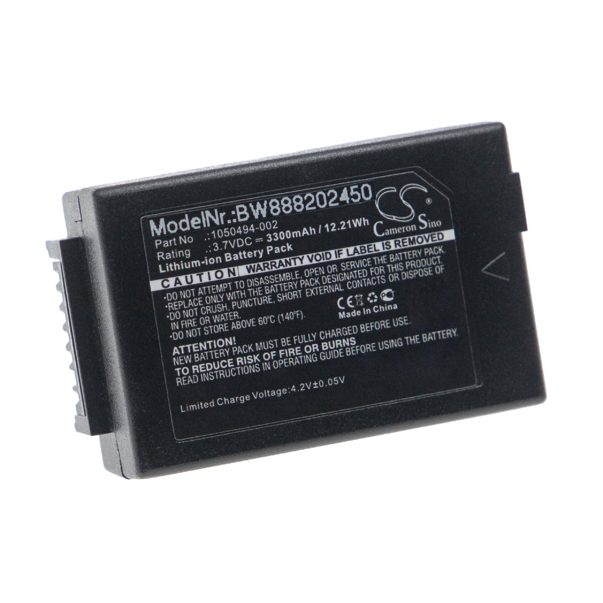 vhbw Akku Ersatz für TEKLOGIX 1050494, 1050494-002, WA3006, WA3020 für Handheld Computer Scanner (3300mAh, 3,7V, Li-Ion)
