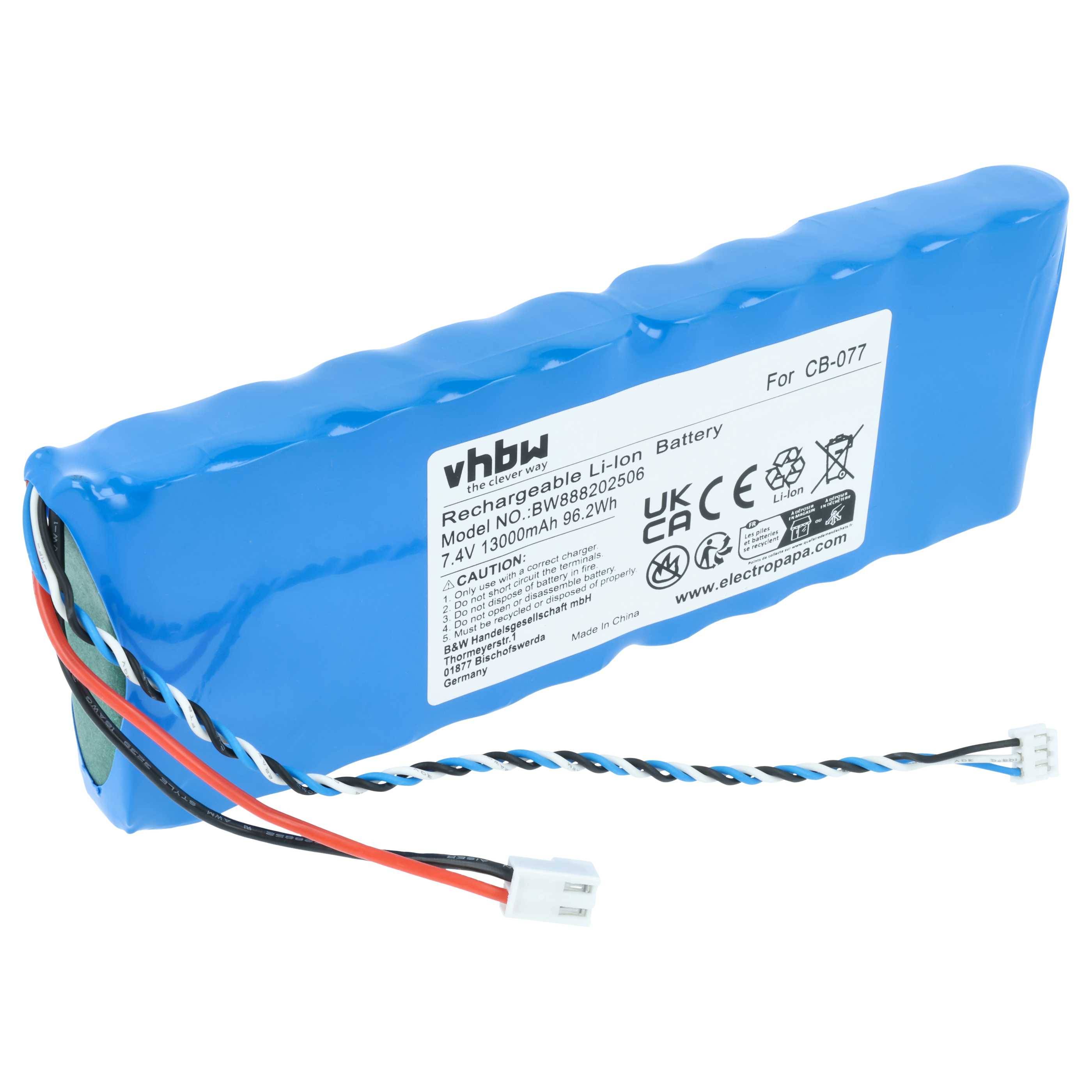 vhbw Akku kompatibel mit Promax automatic TV satellite level meters Messgerät (13000mAh, 7,4V, Li-Ion)