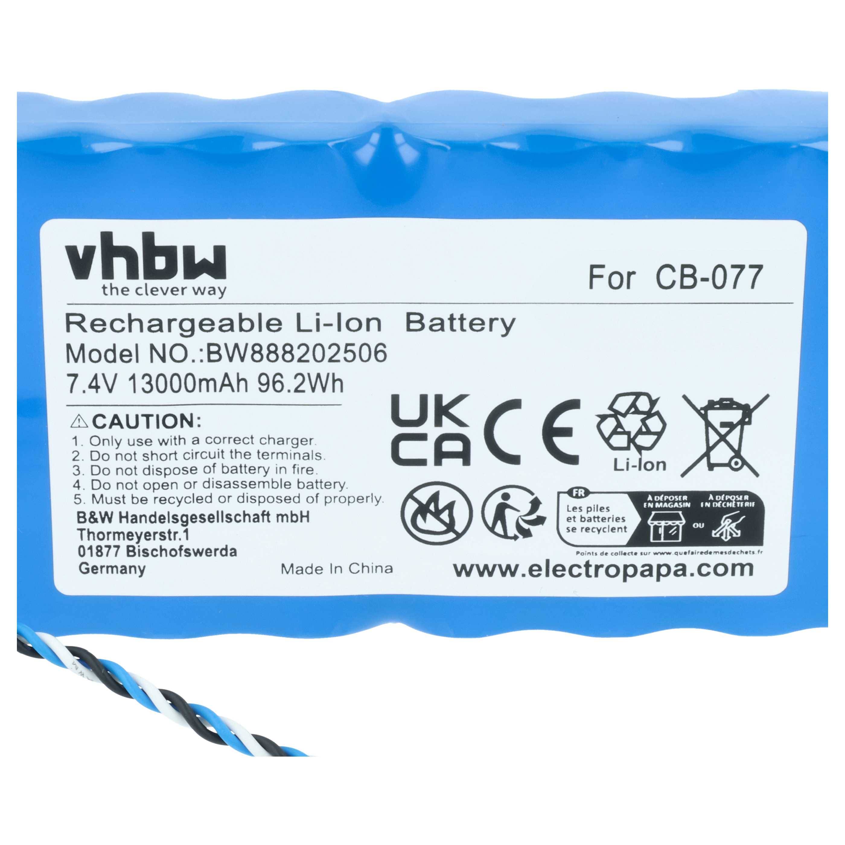 vhbw Akku kompatibel mit Promax automatic TV satellite level meters Messgerät (13000mAh, 7,4V, Li-Ion)