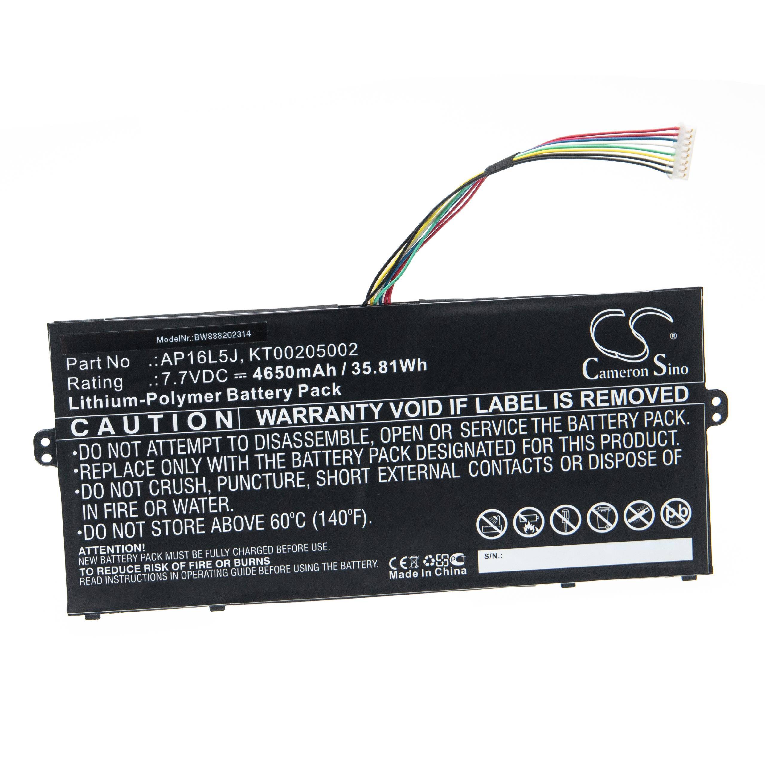 vhbw Akku kompatibel mit Acer Swift 5 SF514-52T-81GC, 5 SF514-52T-81Q1 Notebook (4650mAh, 7,7V, Li-Polymer)