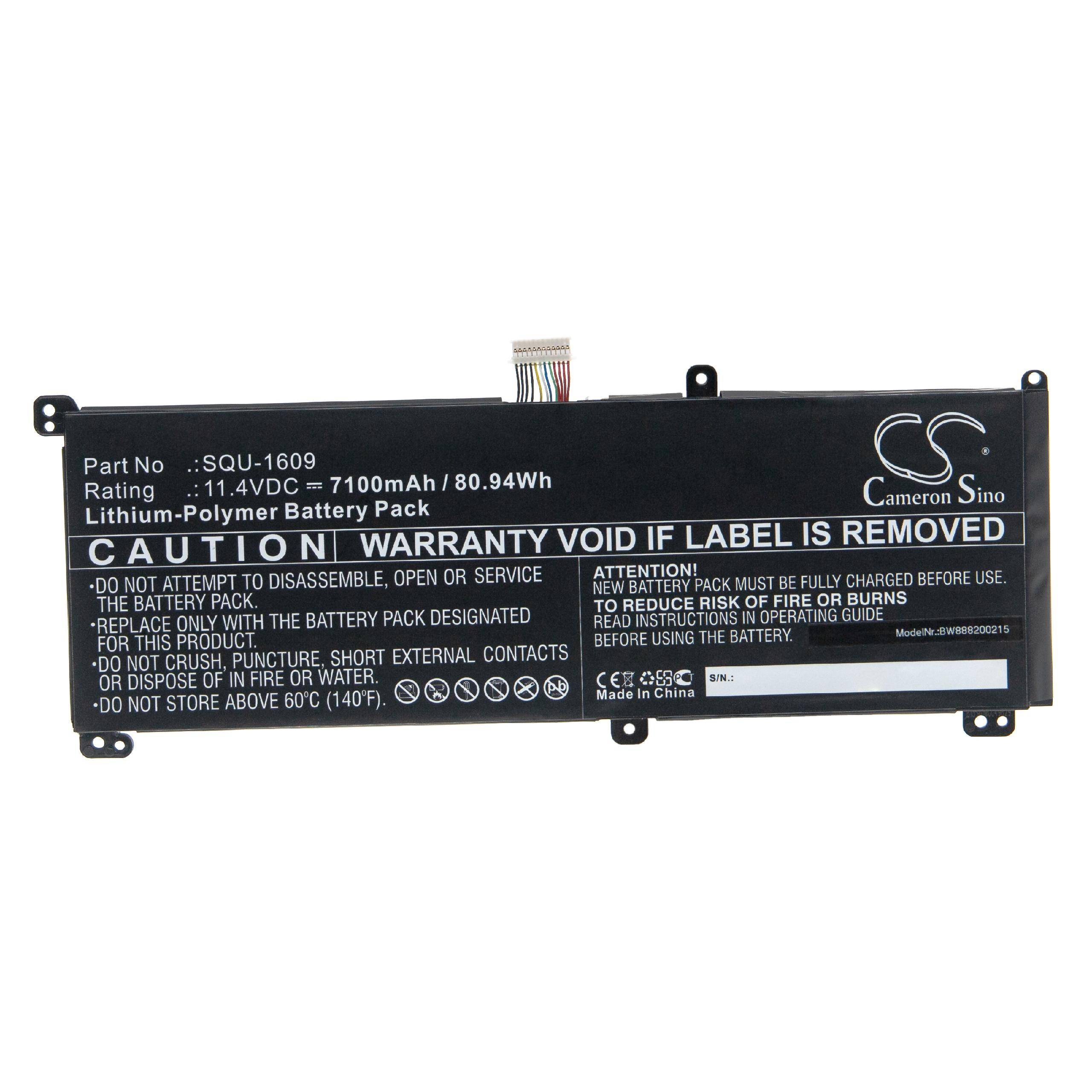 vhbw Akku kompatibel mit Schenker XMG Core 15, 15 GK5CP6V Notebook (7100mAh, 11,4V, Li-Polymer)