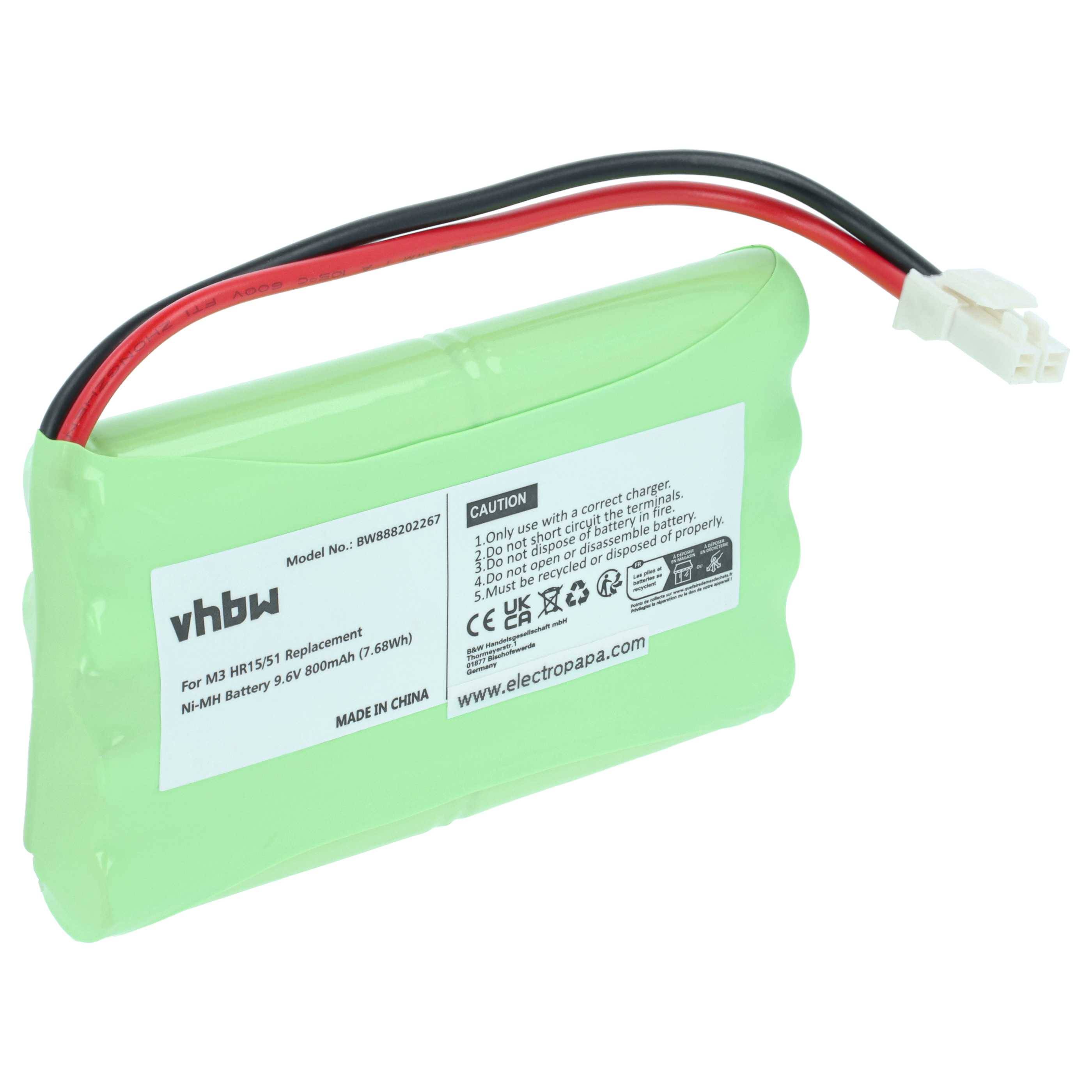 vhbw Akku kompatibel mit Somfy Freevia 300, 400, 600 Schiebetorantrieb Torantrieb Drehtorantrieb (800mAh, 9,6V, NiMH)