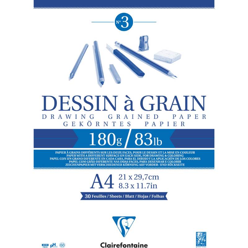 Clairefontaine Zeichenpapierblock "à Grain", DIN A4