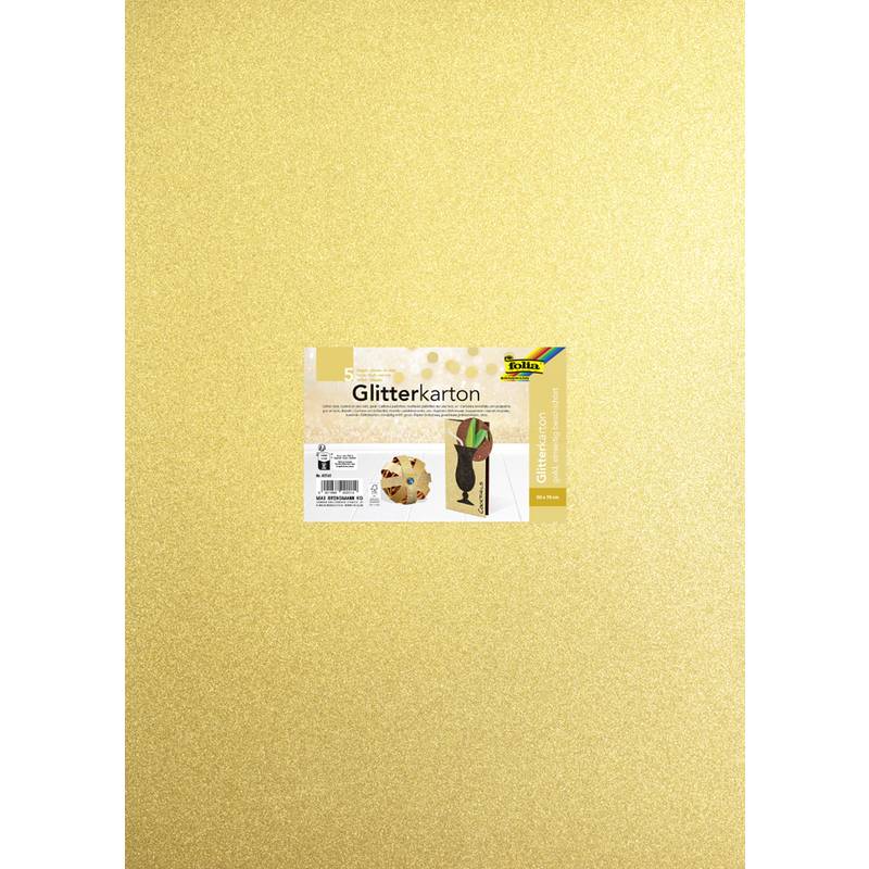 folia Glitterkarton, 500 x 700 mm, 300 g/qm, gold