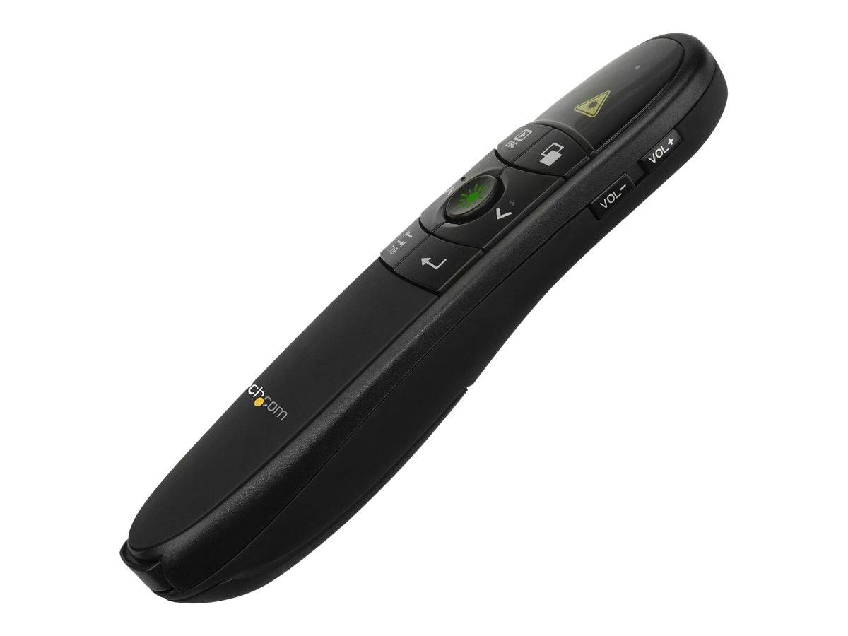 StarTech.com Drahtlose Präsentationsfernbedienung mit grünem Laserpointer - 27 m - Clicker für Mac und Windows (PRESREMO