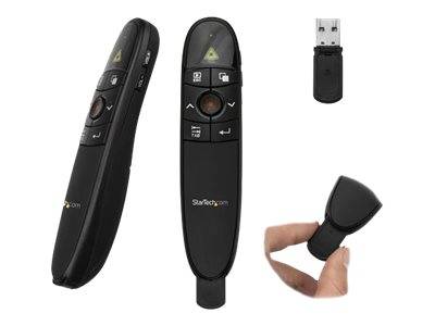 StarTech.com Drahtlose Präsentationsfernbedienung mit grünem Laserpointer - 27 m - Clicker für Mac und Windows (PRESREMO