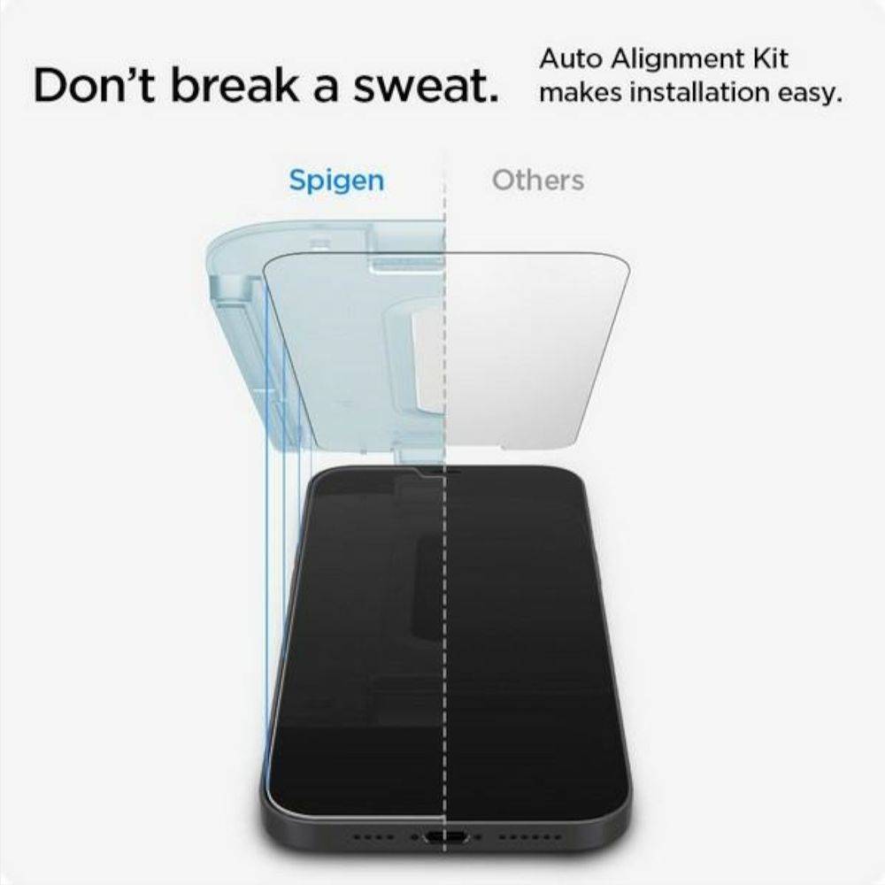 Spigen Apple iPhone 12 / 12 Pro TR Hart Glas Set inkl. Montagehilfe Schutz