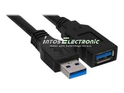 INLINE - USB 3.2 Gen.1 Kabel - A Stecker / Buchse - schwarz - 3m