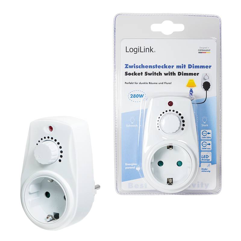 LogiLink PA0151 Dimm-Adapter Geeignet für Leuchtmittel: Halogenlampe, Glühlampe Weiß