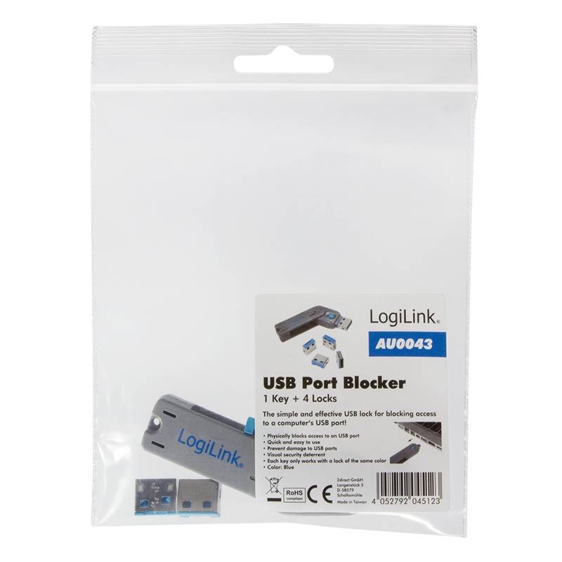 LogiLink - USB-Portblocker - Blau