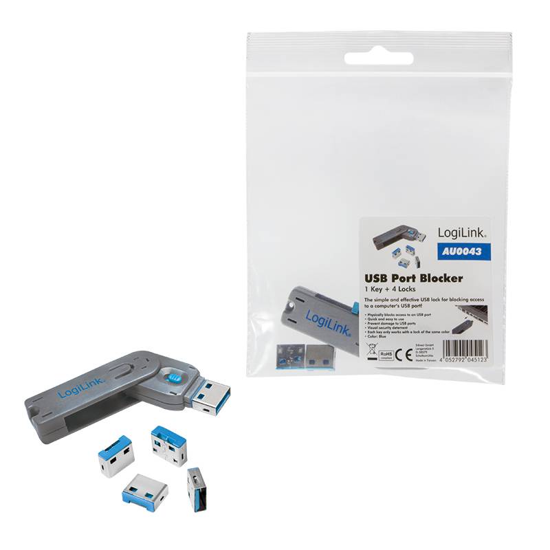 LogiLink - USB-Portblocker - Blau
