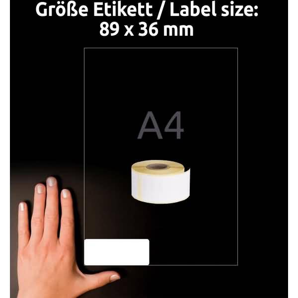 Rollen-Etiketten Adressaufkleber 36x89mm 18 Rolle/4.680 Etiketten weiß