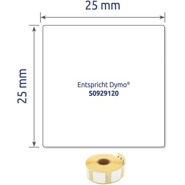 Rollen-Etiketten Etiketten Universal 25x25mm 1 Rolle/1.000 Etiketten weiß