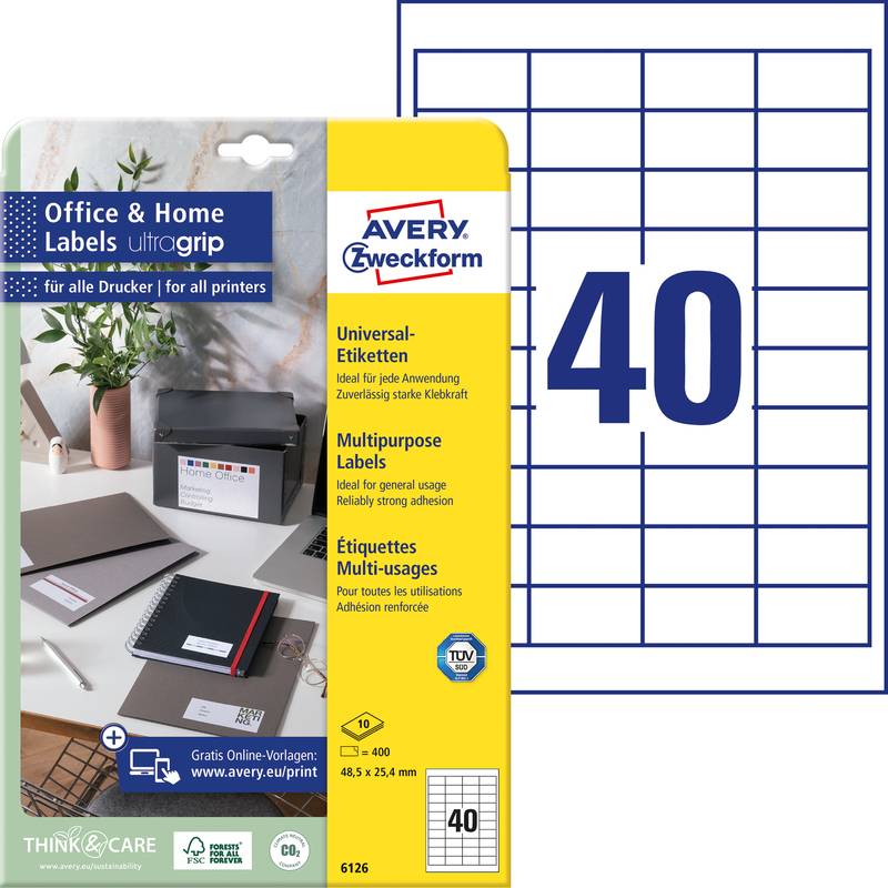AVERY Zweckform Universal-Etiketten Office&Home, 48,5x25,4mm