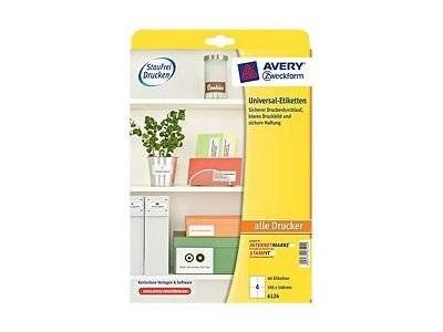 Avery Zweckform Universal - Weiß - A6 (105 x 148 mm) 40 Etikett(en) (10 Bogen x 4)