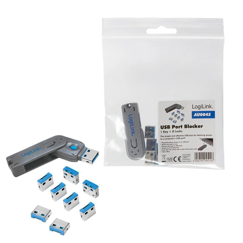 LogiLink - USB-Portblocker - Blau