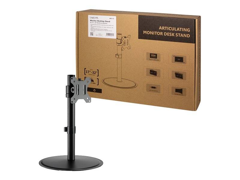 LogiLink - Aufstellung - neigbar - für Monitor / Curved-Monitor - Stahl, Kunststoff - Schwarz - Bildschirmgröße: 43.2-81