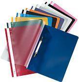 herlitz Schnellhefter, DIN A4, aus PP-Folie, farbig sortiert Vorderdeckel transparent, Beschriftungsstreifen, sortiert