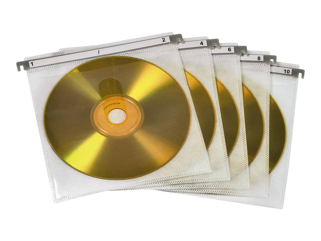 Hama CD/DVD Double Protective Sleeves - Schutzhülle für CDs/DVDs - 2 CDs/DVDs - Fleece - weiß (Packung mit 50)